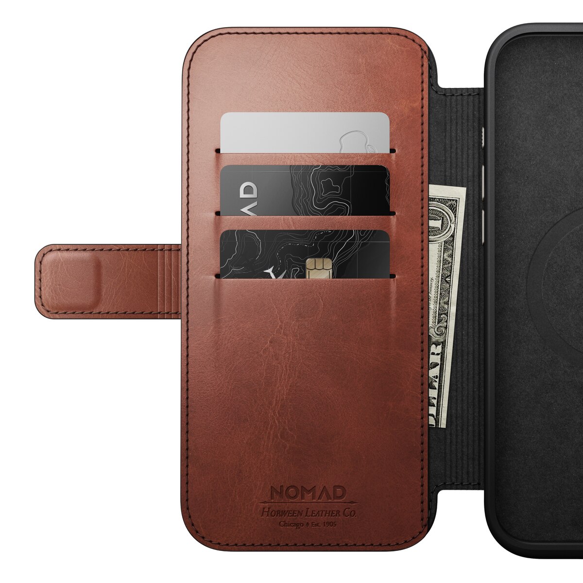 Modern Horween Leather Folio MagSafe iPhone 16 Pro Max Olde Dublin