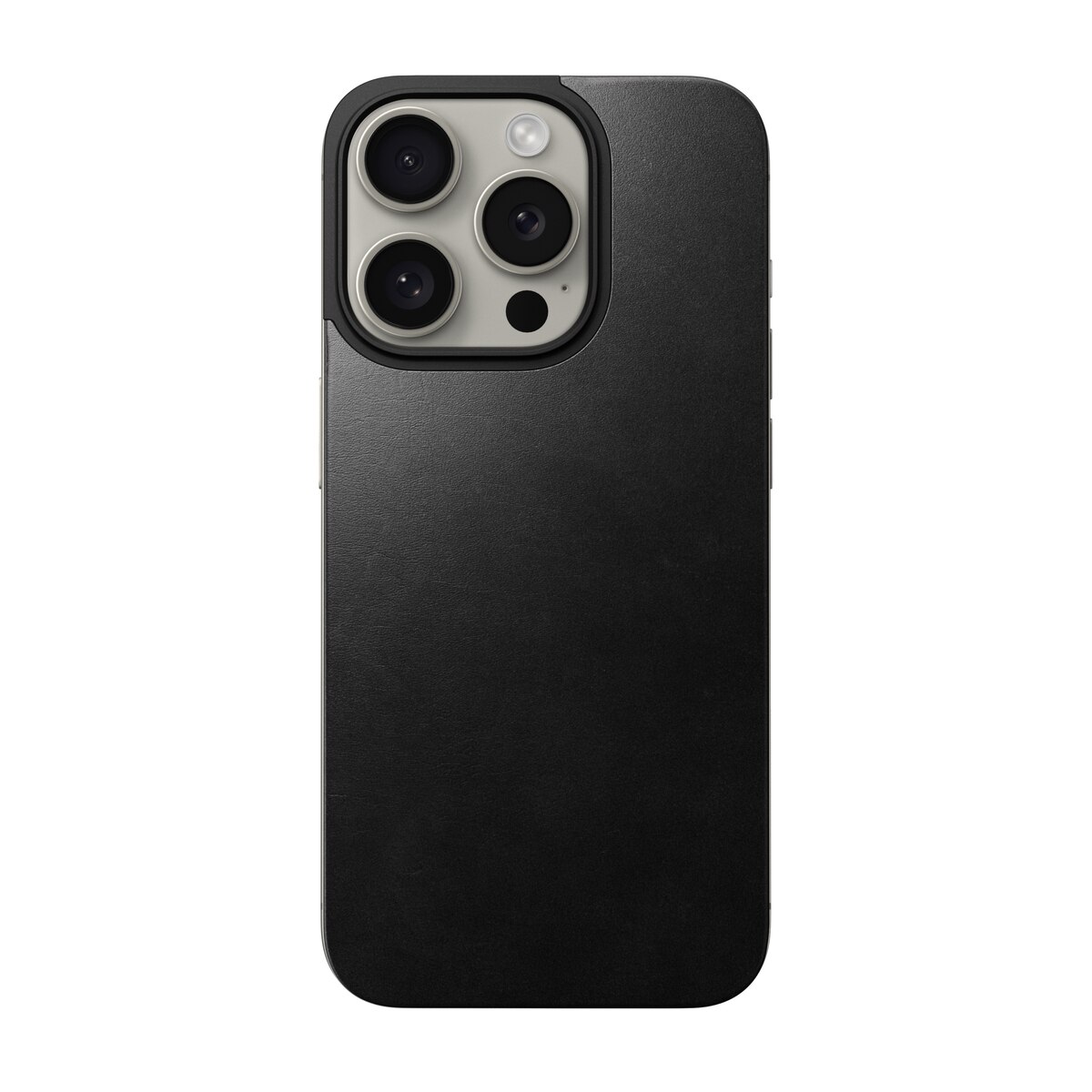 Magnetic Leather Back iPhone 15 Pro Black