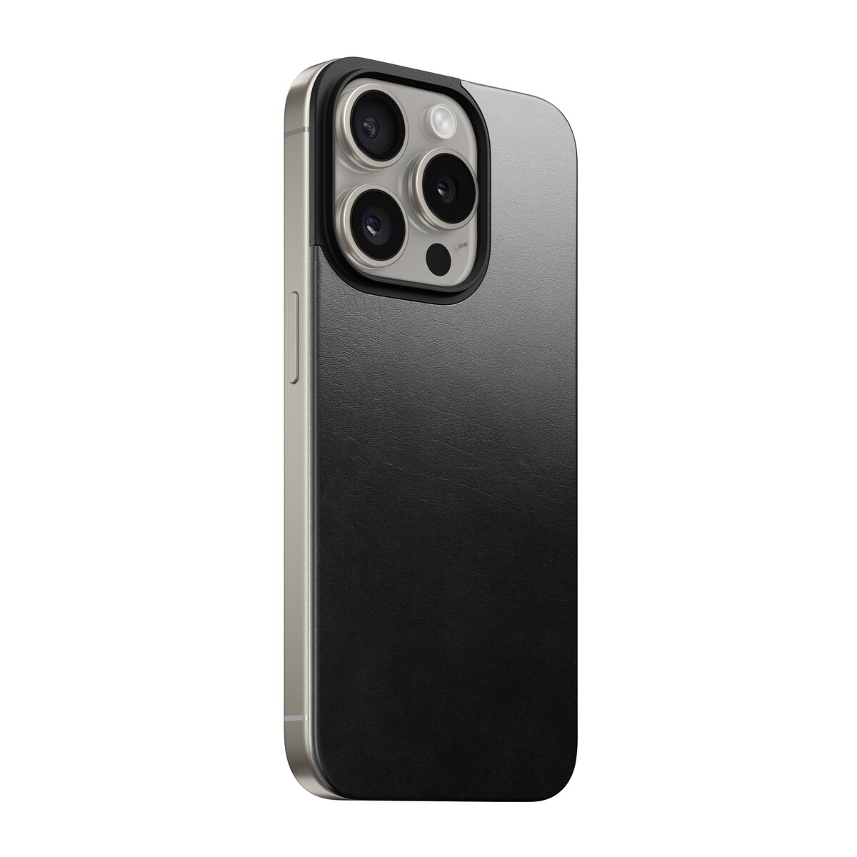 Magnetic Leather Back iPhone 15 Pro Black