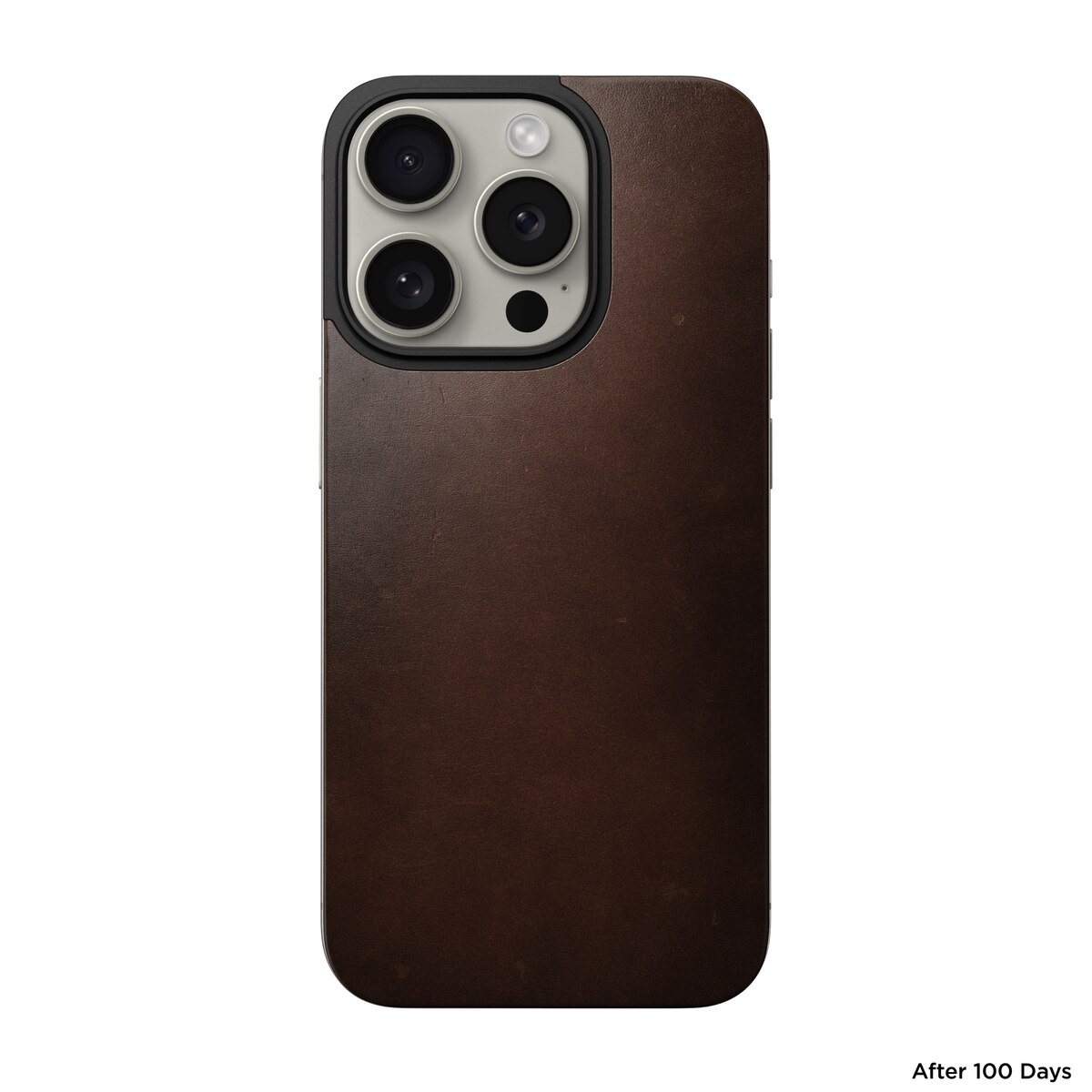 Magnetic Leather Back iPhone 15 Pro Rustic Brown