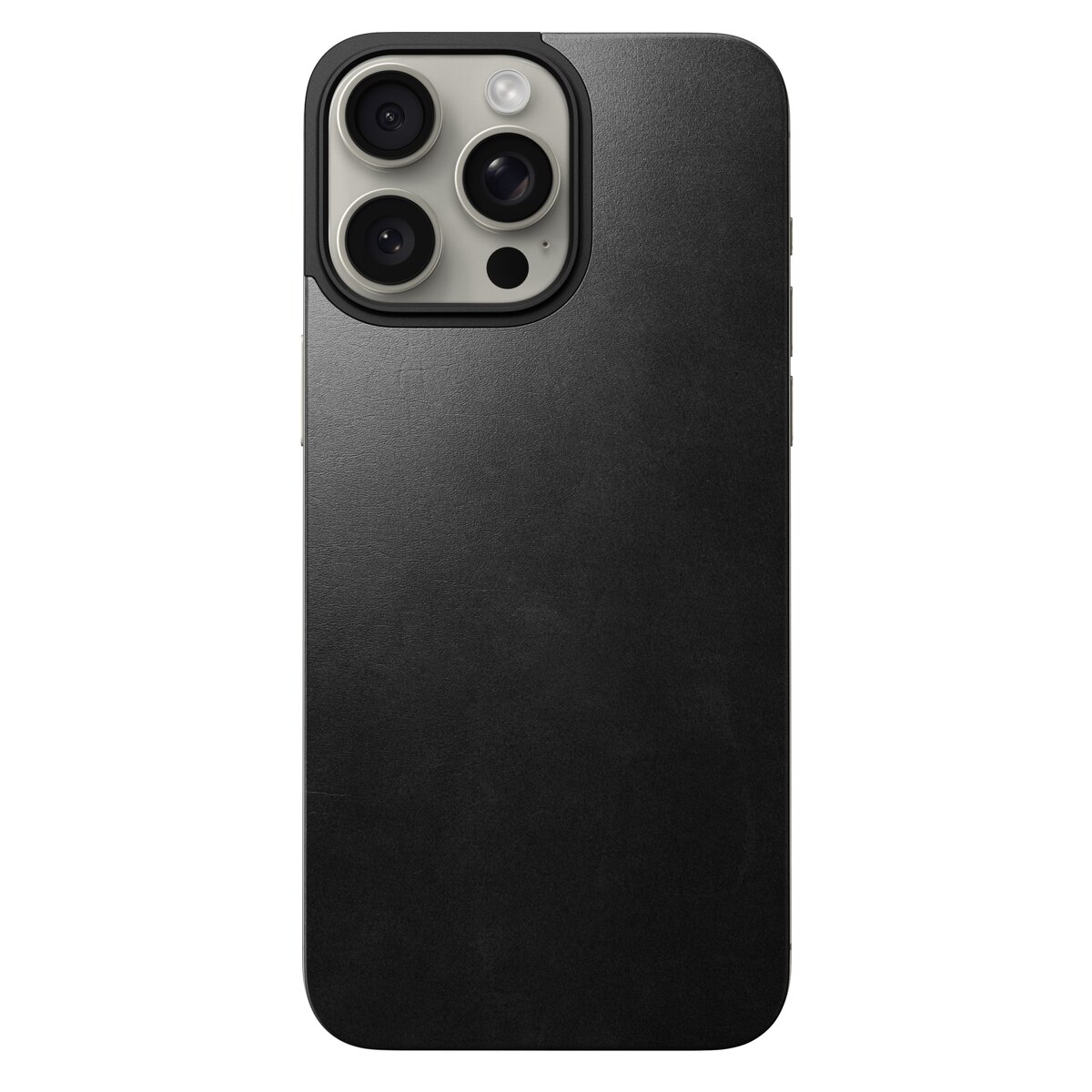Magnetic Leather Back iPhone 15 Pro Max Black