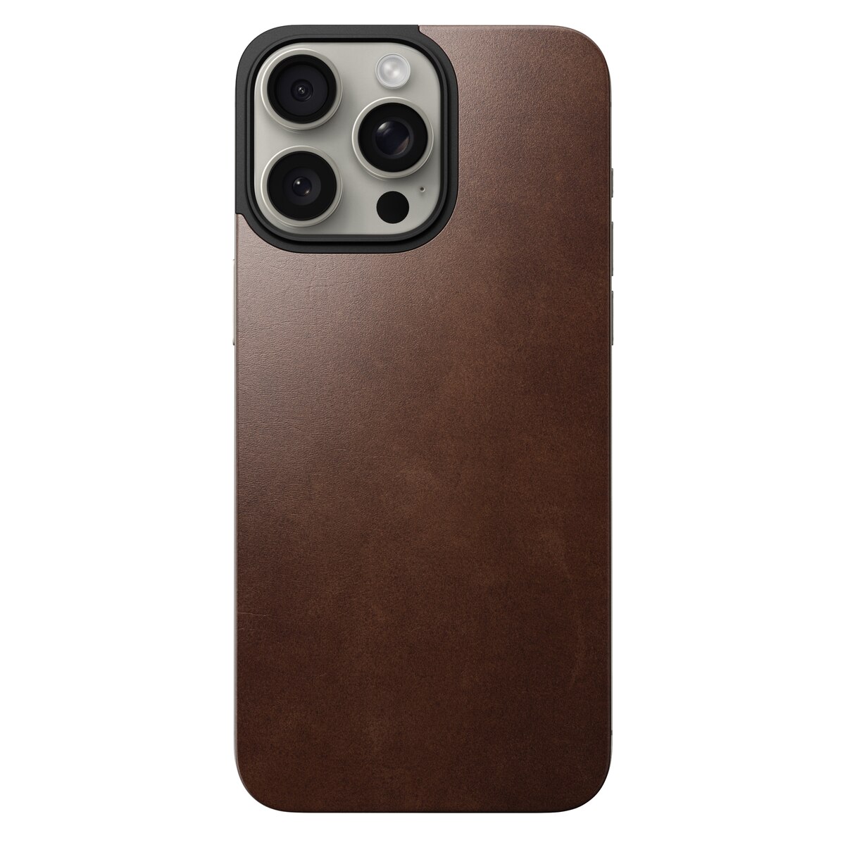 Magnetic Leather Back iPhone 15 Pro Max Rustic Brown