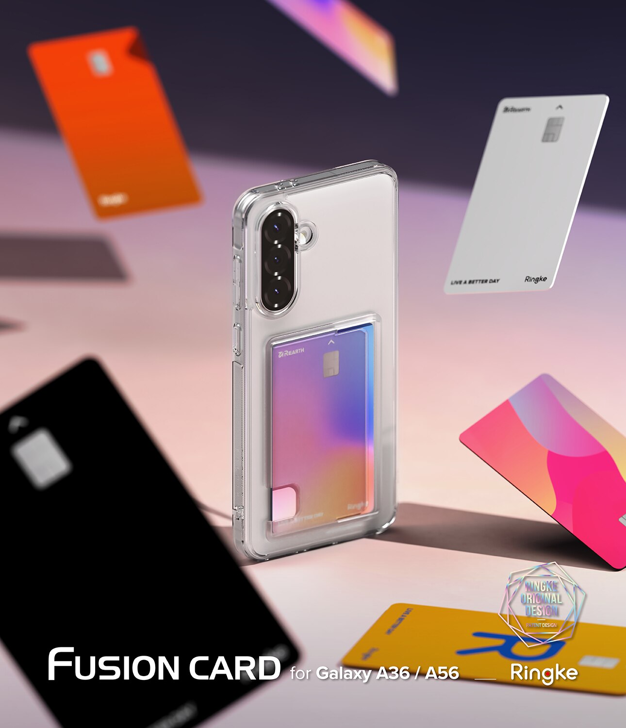 Cover Fusion Card Samsung Galaxy A36 trasparente