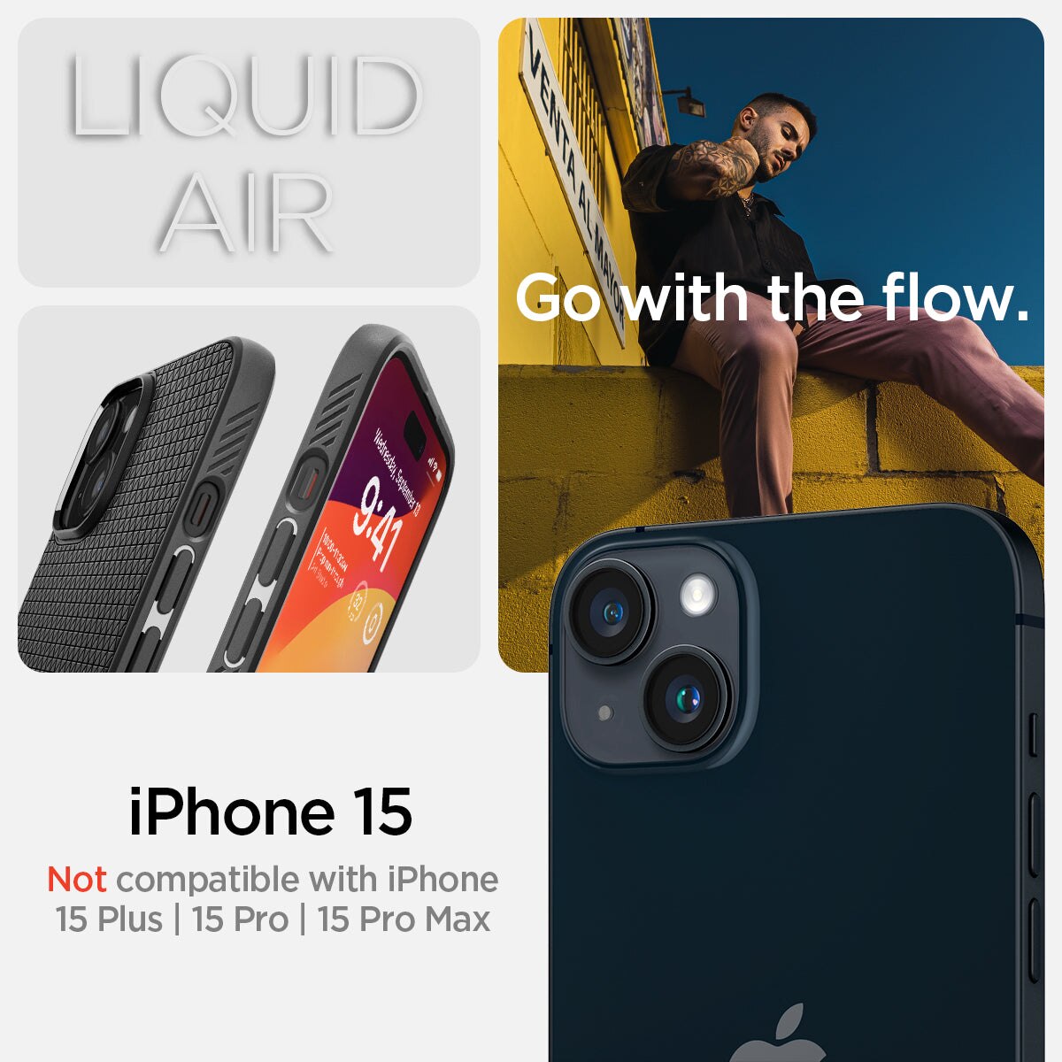Cover Liquid Air iPhone 15 Black
