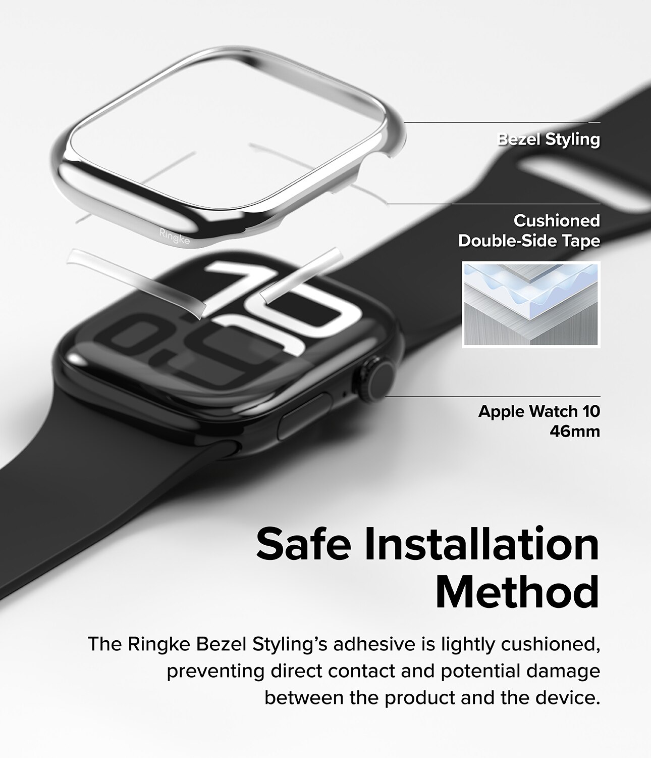 Bezel Styling Apple Watch Series 10 46mm Glossy Silver