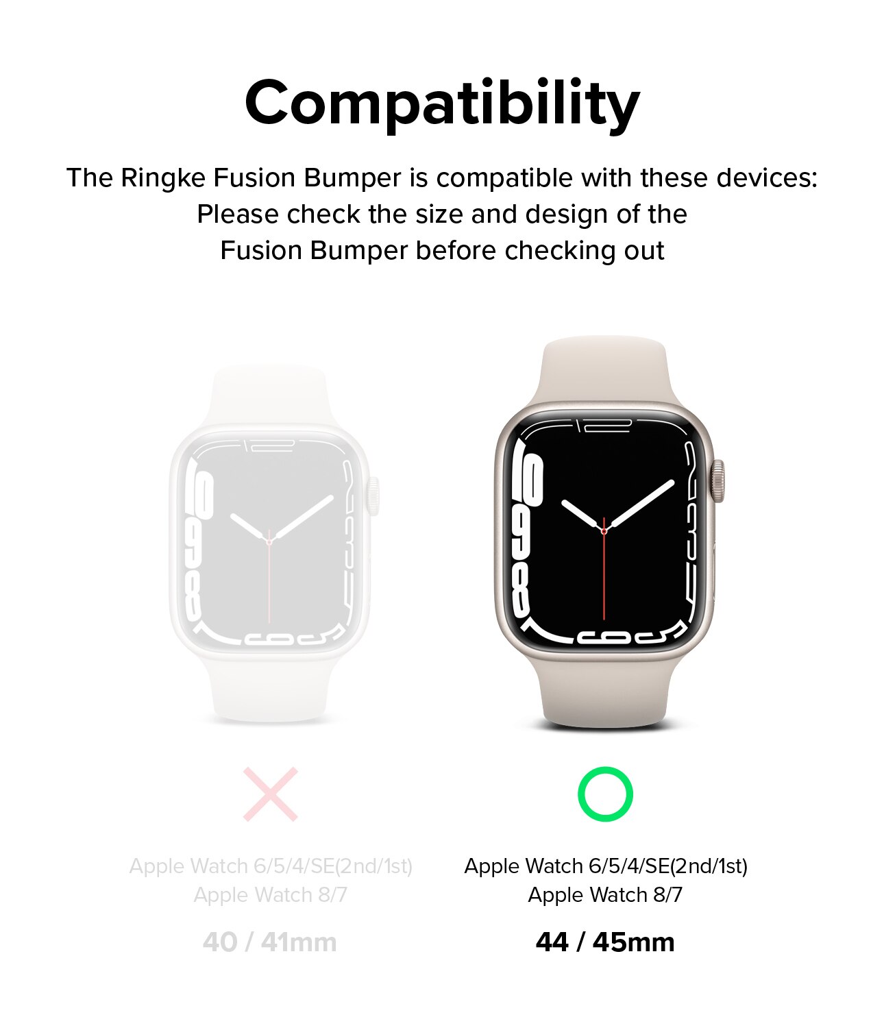 Cover Fusion Bumper Apple Watch SE 44mm White