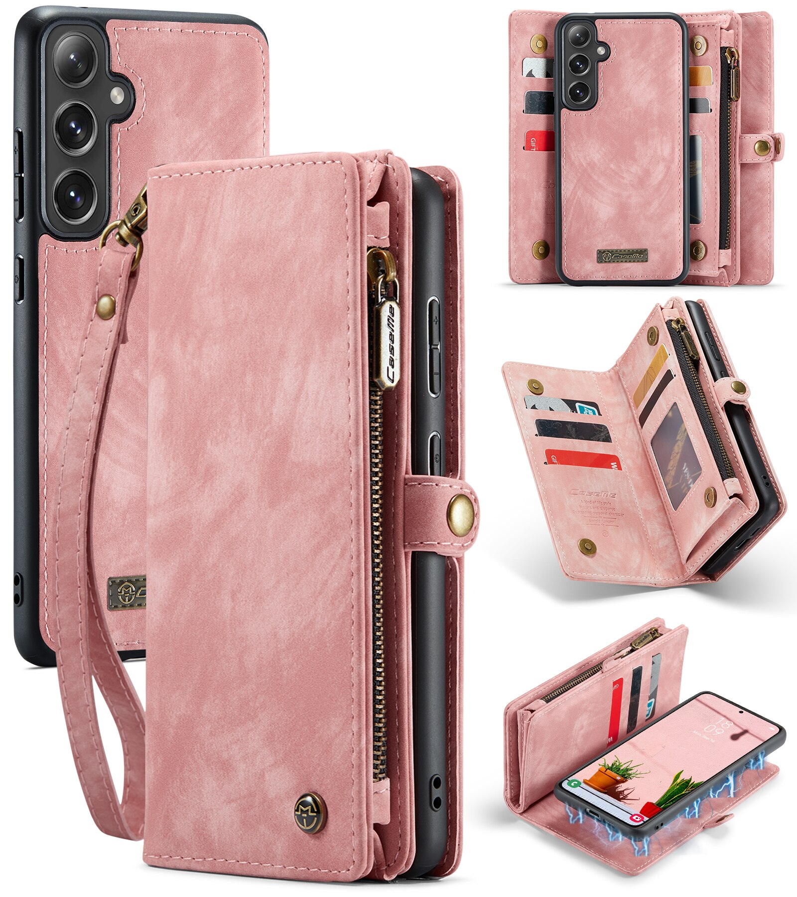 Cover portafoglio Multi-Slot Samsung Galaxy S24 FE rosa