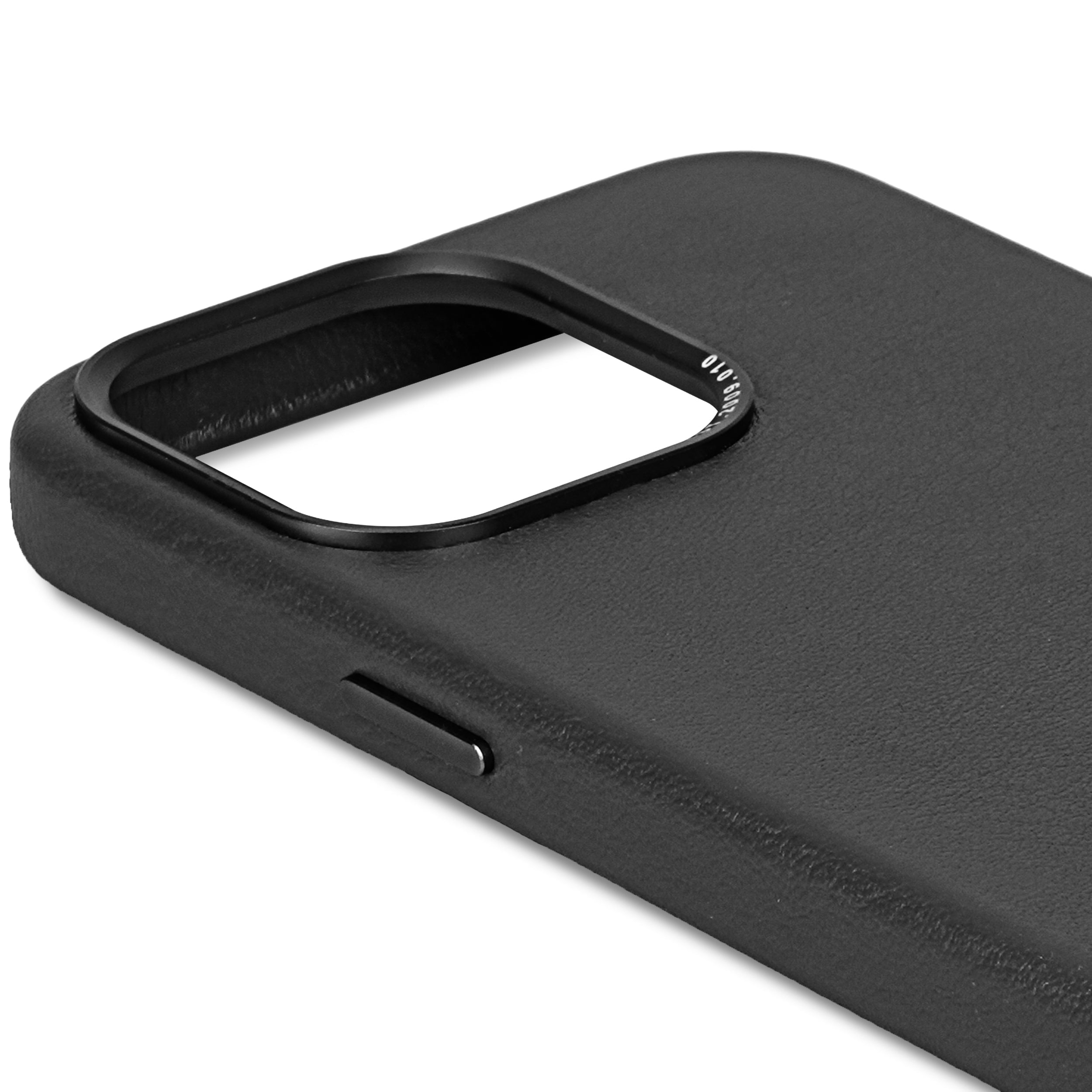 Leather Back Cover iPhone 15 Pro Max Black