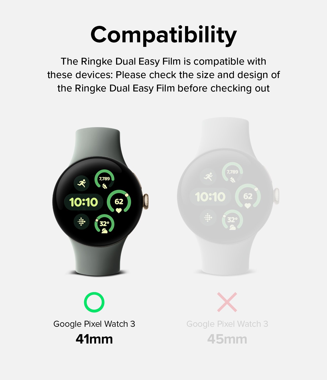 Dual Easy Screen Protector (3 pezzi) Google Pixel Watch 3 41mm