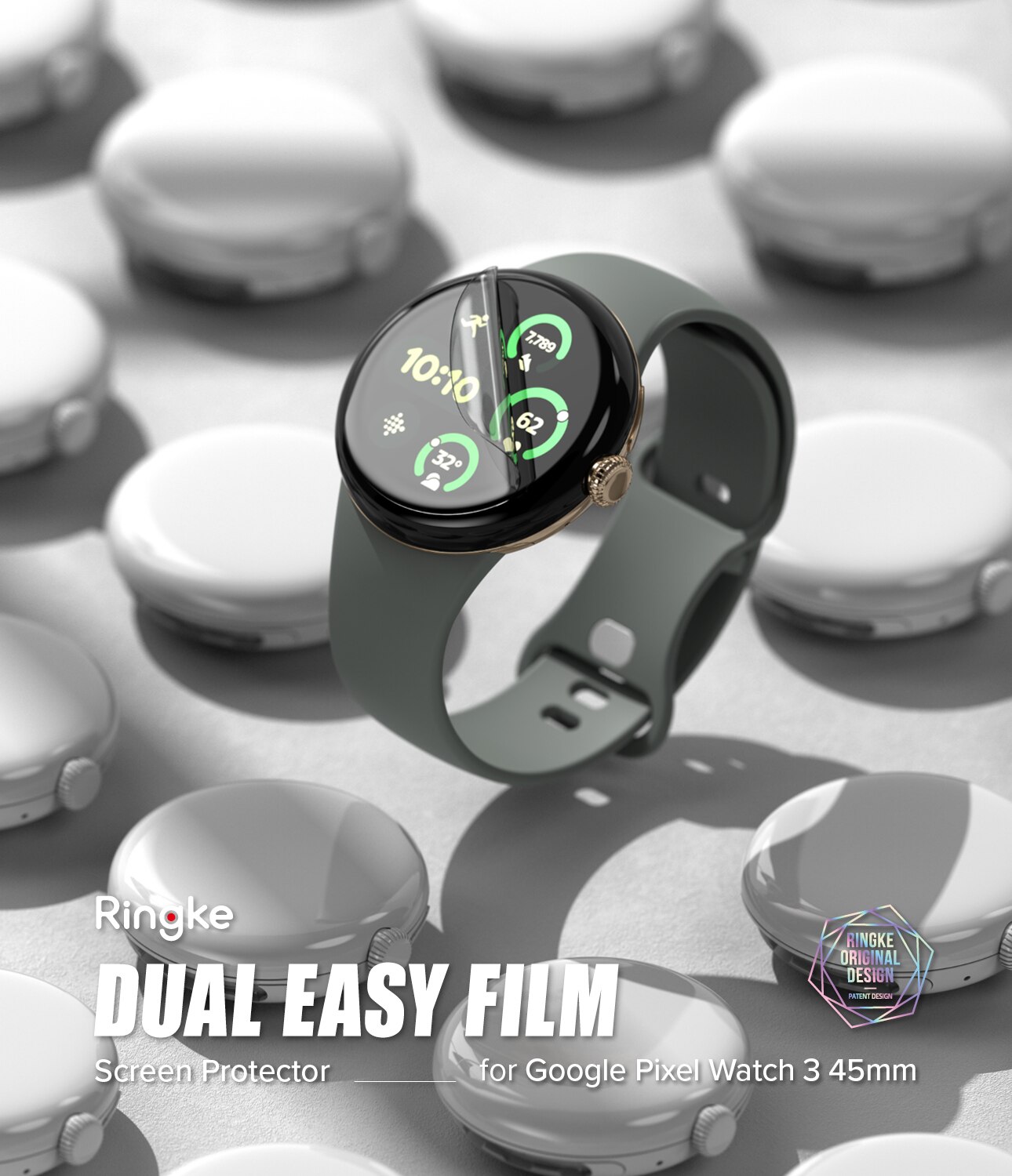 Dual Easy Screen Protector (3 pezzi) Google Pixel Watch 3 45mm