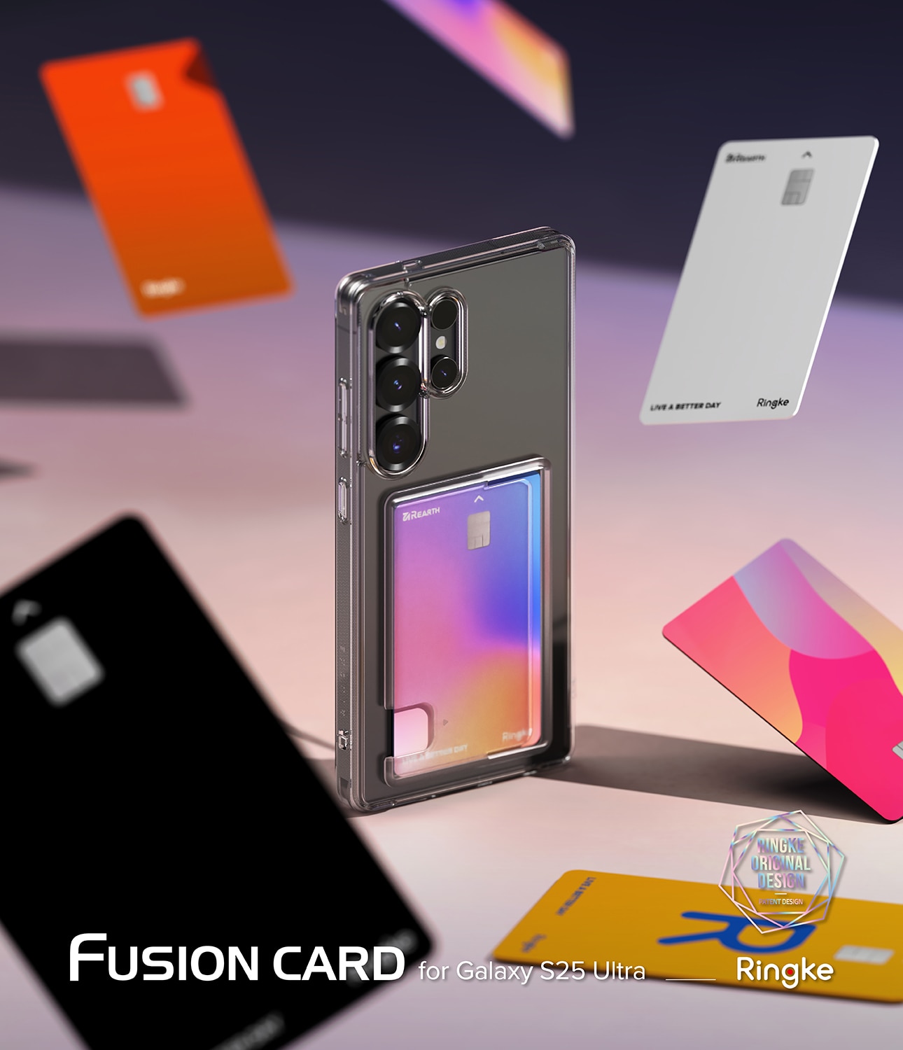 Cover Fusion Card Samsung Galaxy S25 Ultra trasparente