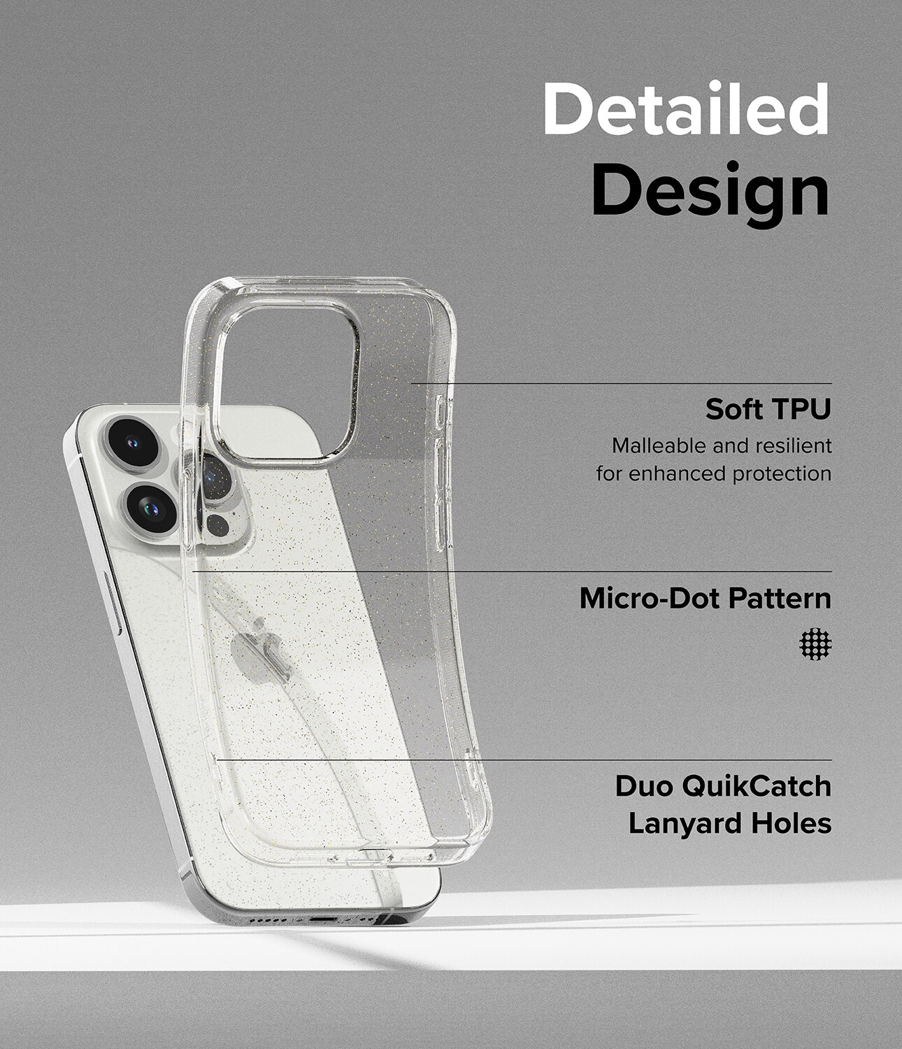 Cover Air iPhone 15 Pro Glitter Clear