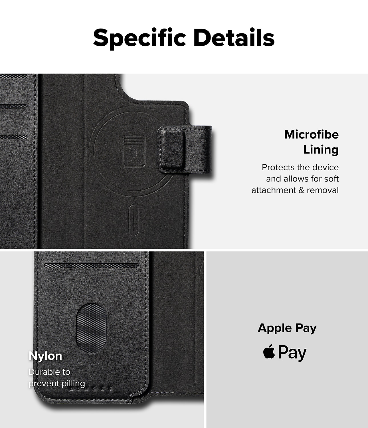 Folio Wallet Magnetic iPhone 16 Pro Max Black