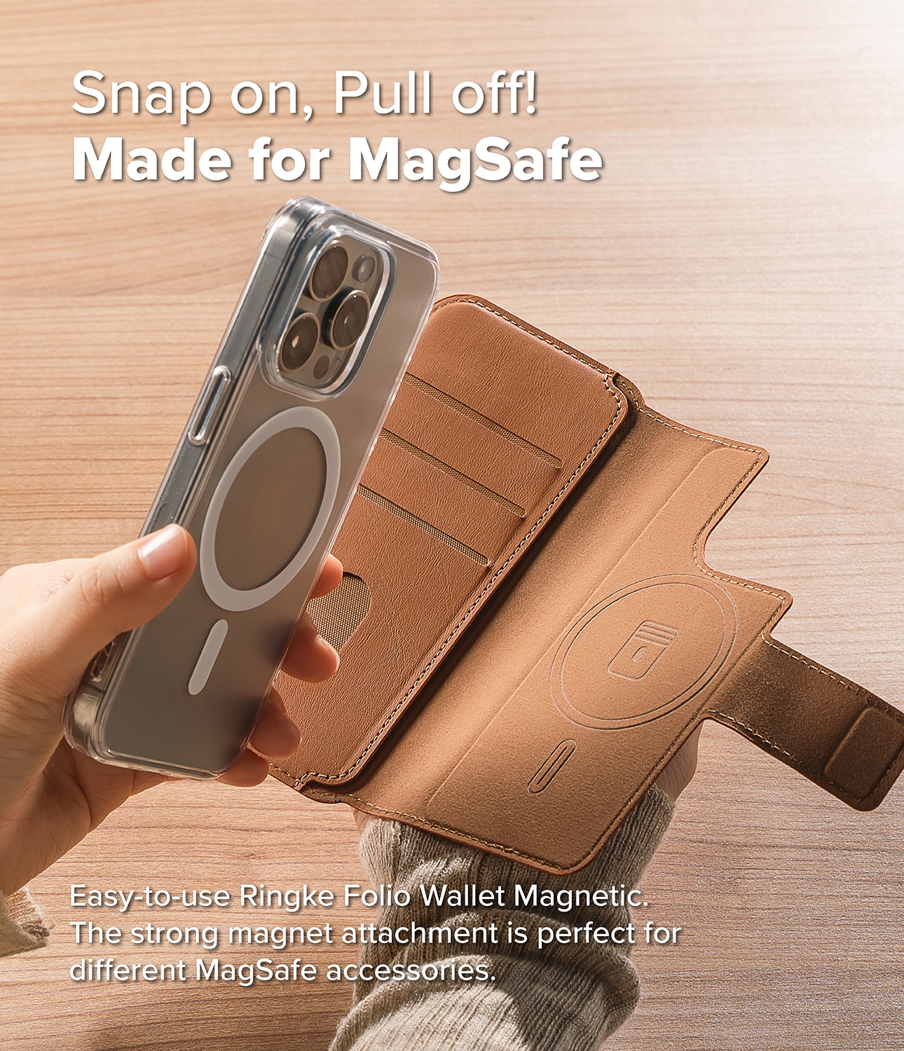 Folio Wallet Magnetic iPhone 16 Pro Max Brown