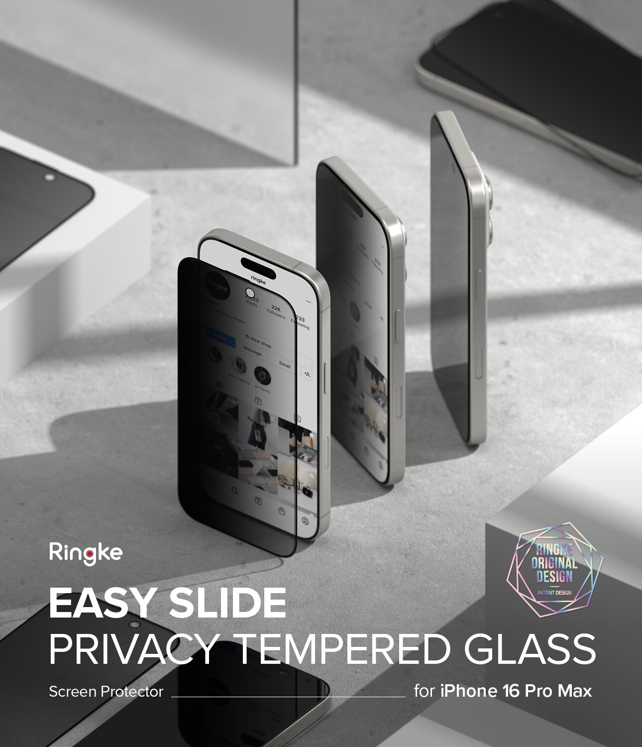 Easy Slide Privacy Glass (2 pezzi) iPhone 16 Pro Max