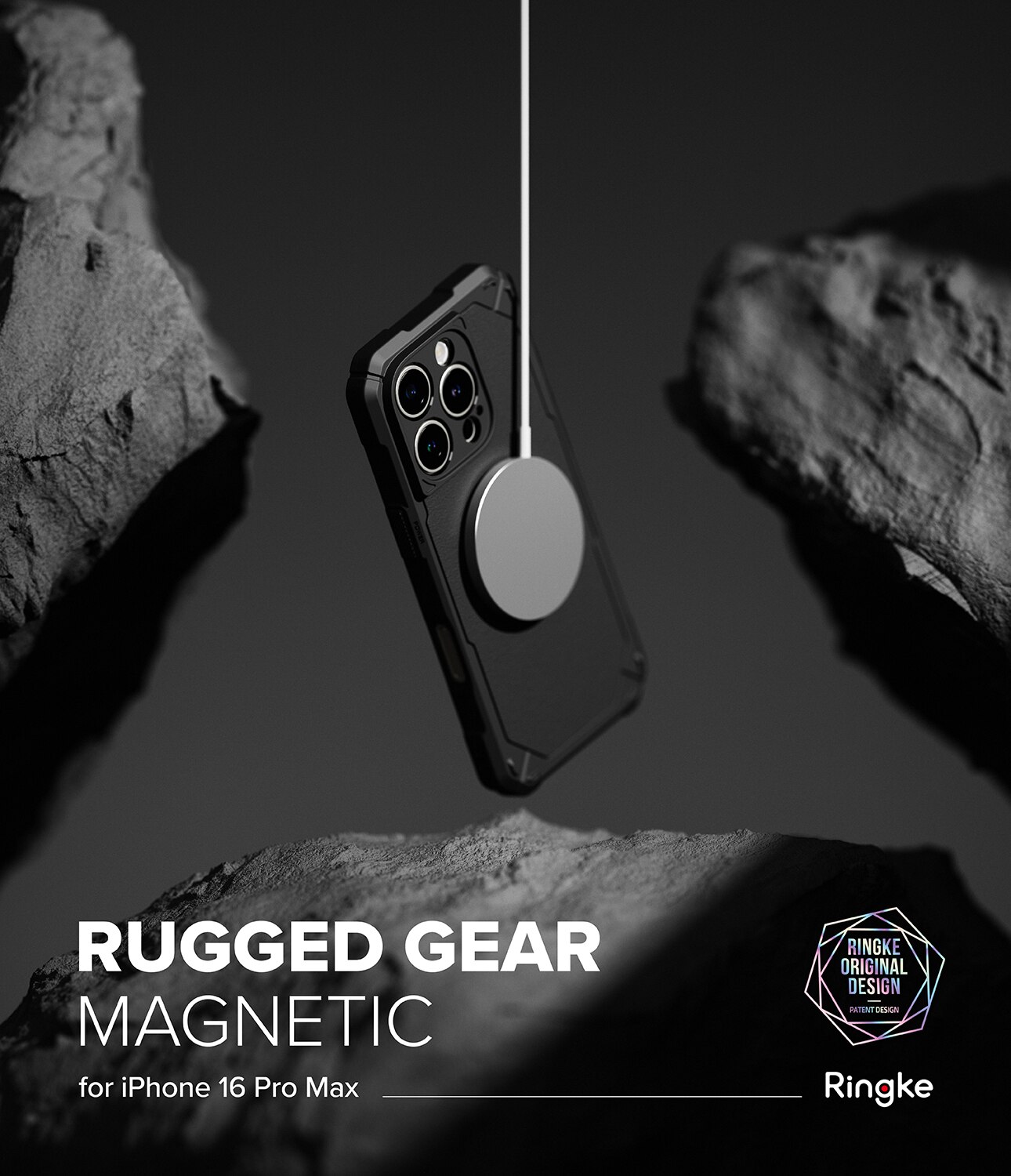 Rugged Gear Magnetic Cover iPhone 16 Pro Max Black