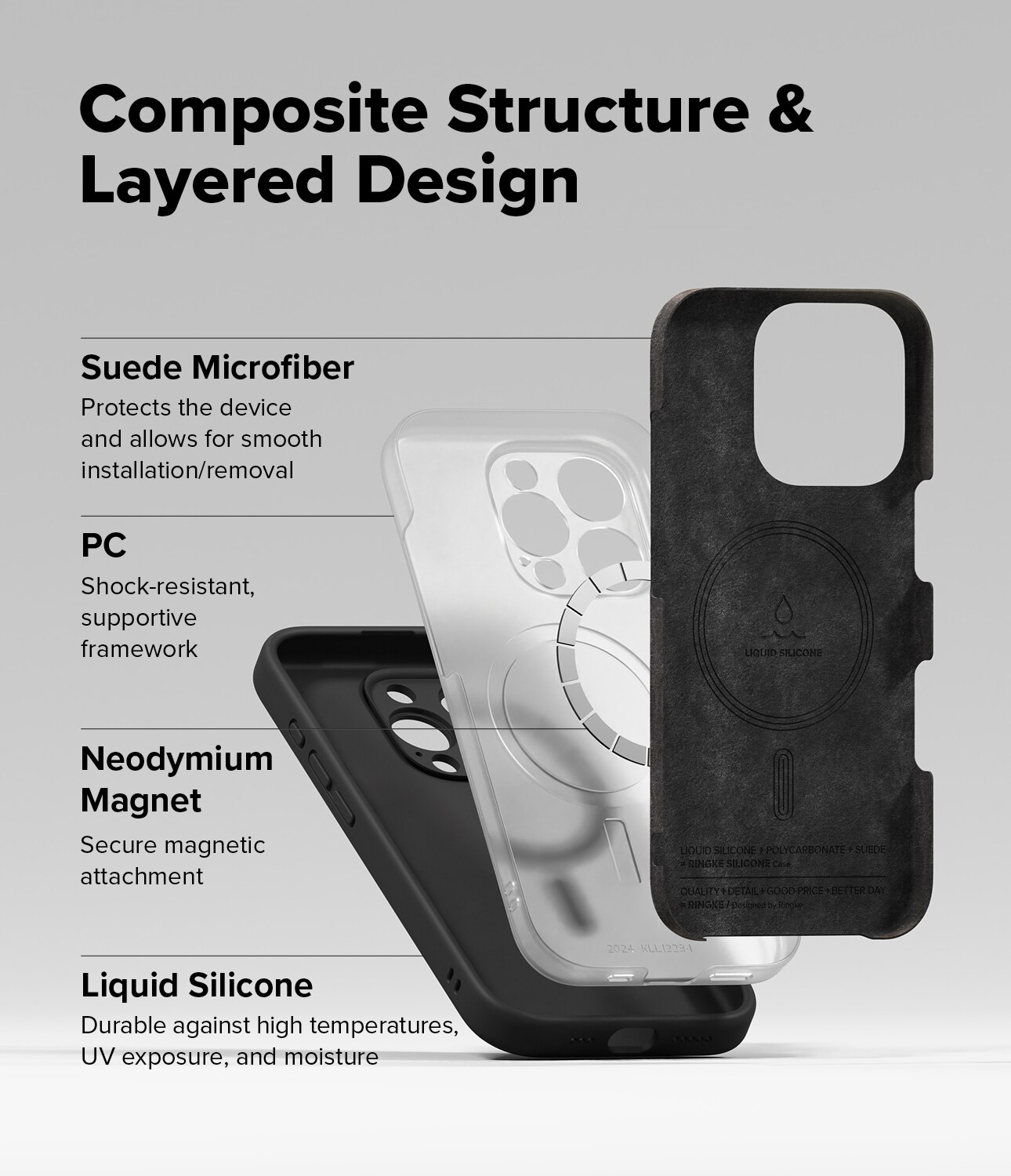 Silicone Magnetic Cover iPhone 16 Pro Max Black