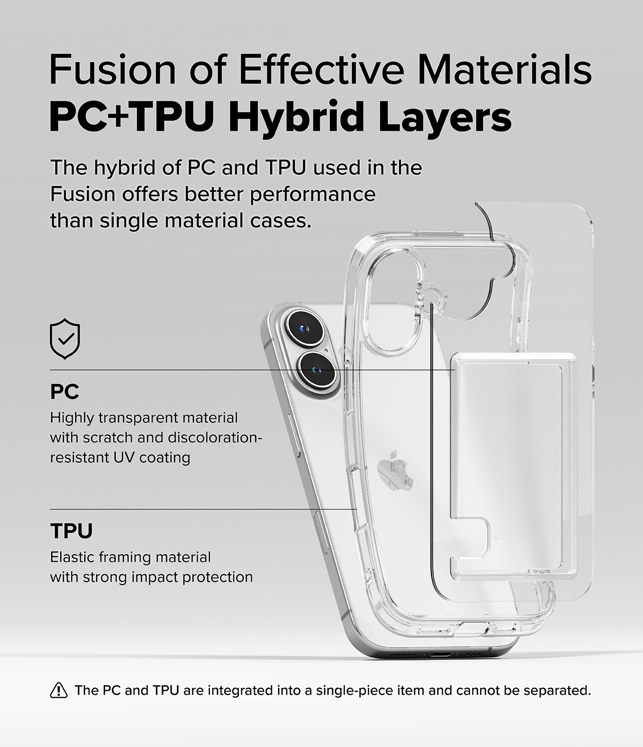 Cover Fusion Card iPhone 16 trasparente