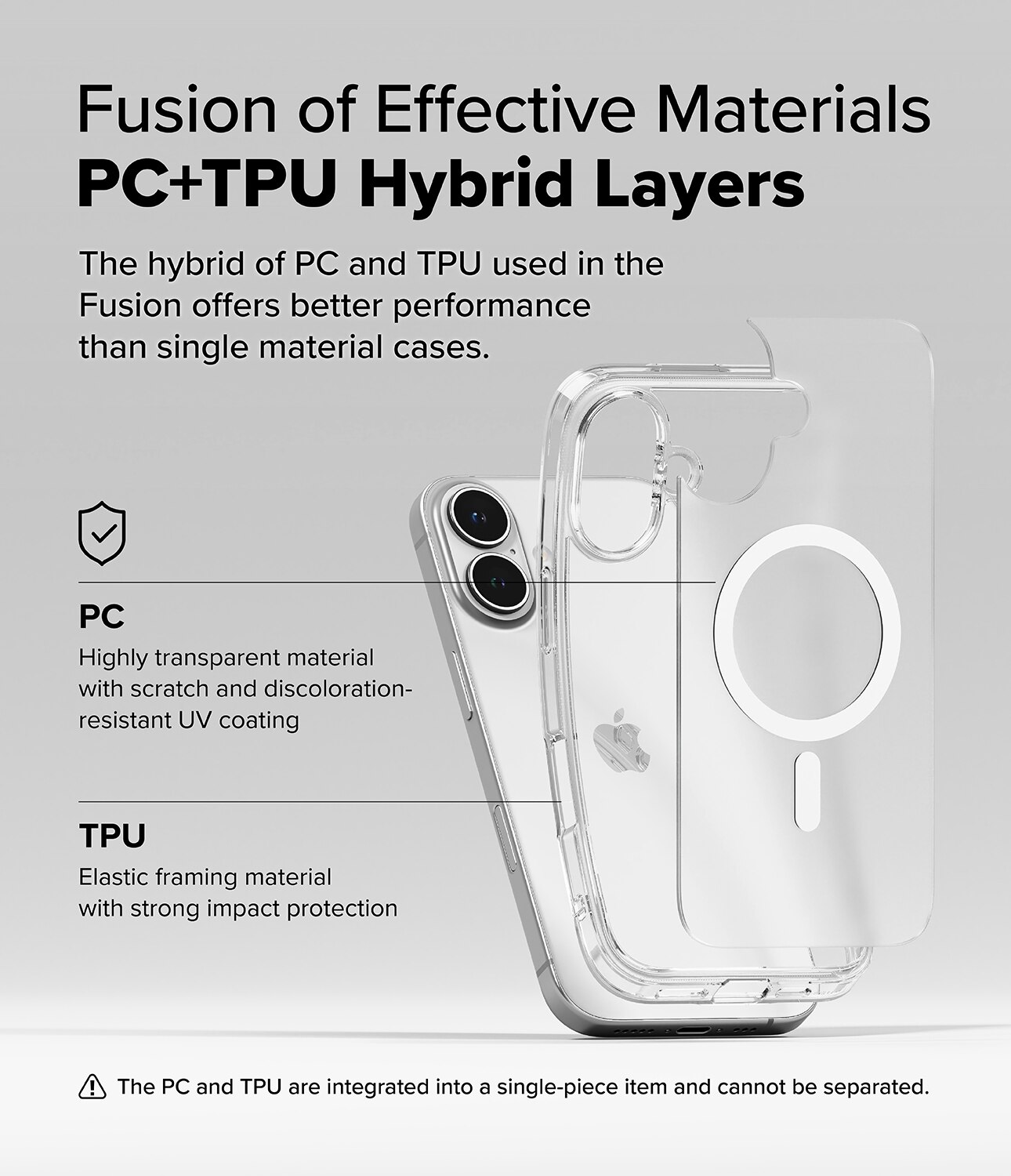 Cover Fusion Magnetic iPhone 16 Plus Trasparente