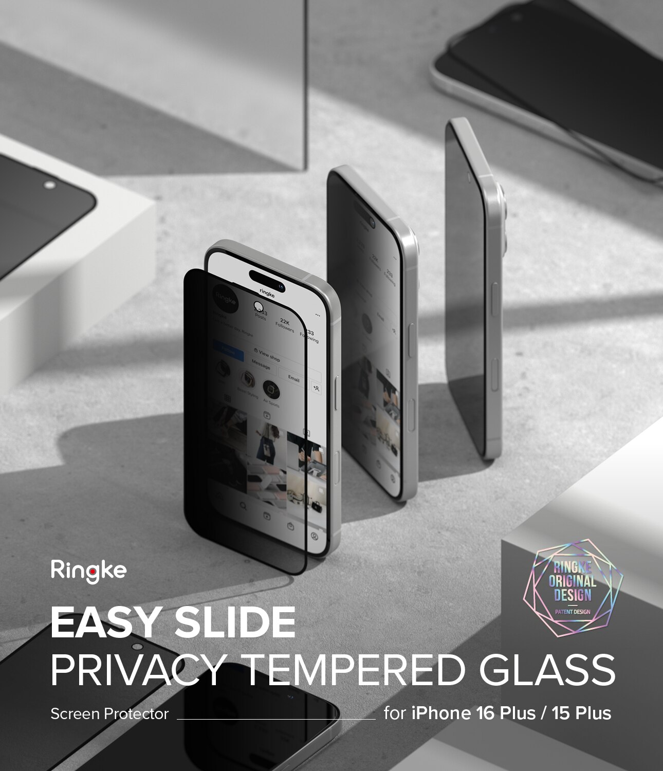 Easy Slide Privacy Glass (2 pezzi) iPhone 16 Plus