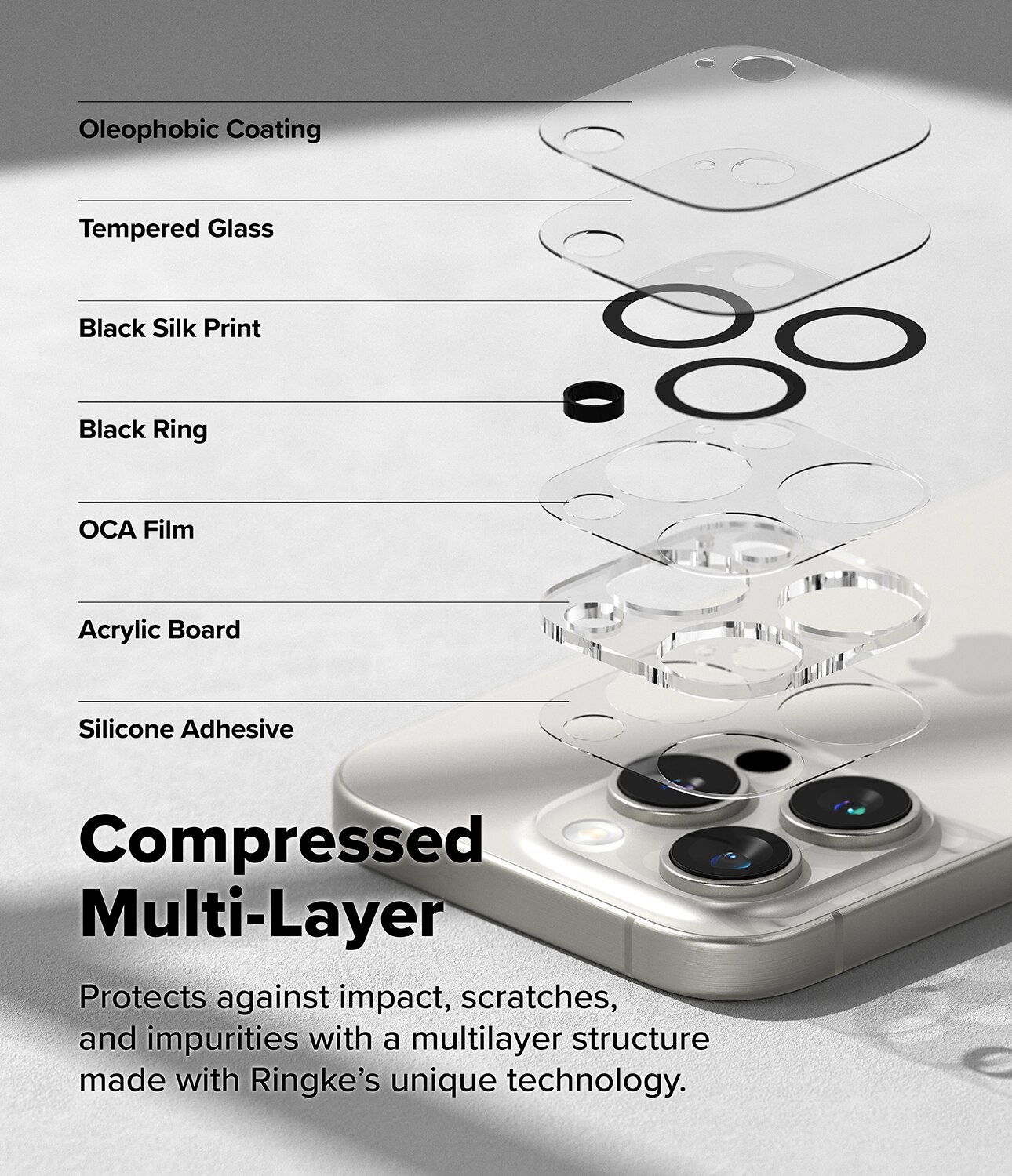 Camera Protector Glass (2 pezzi) iPhone 16 Pro Trasparente