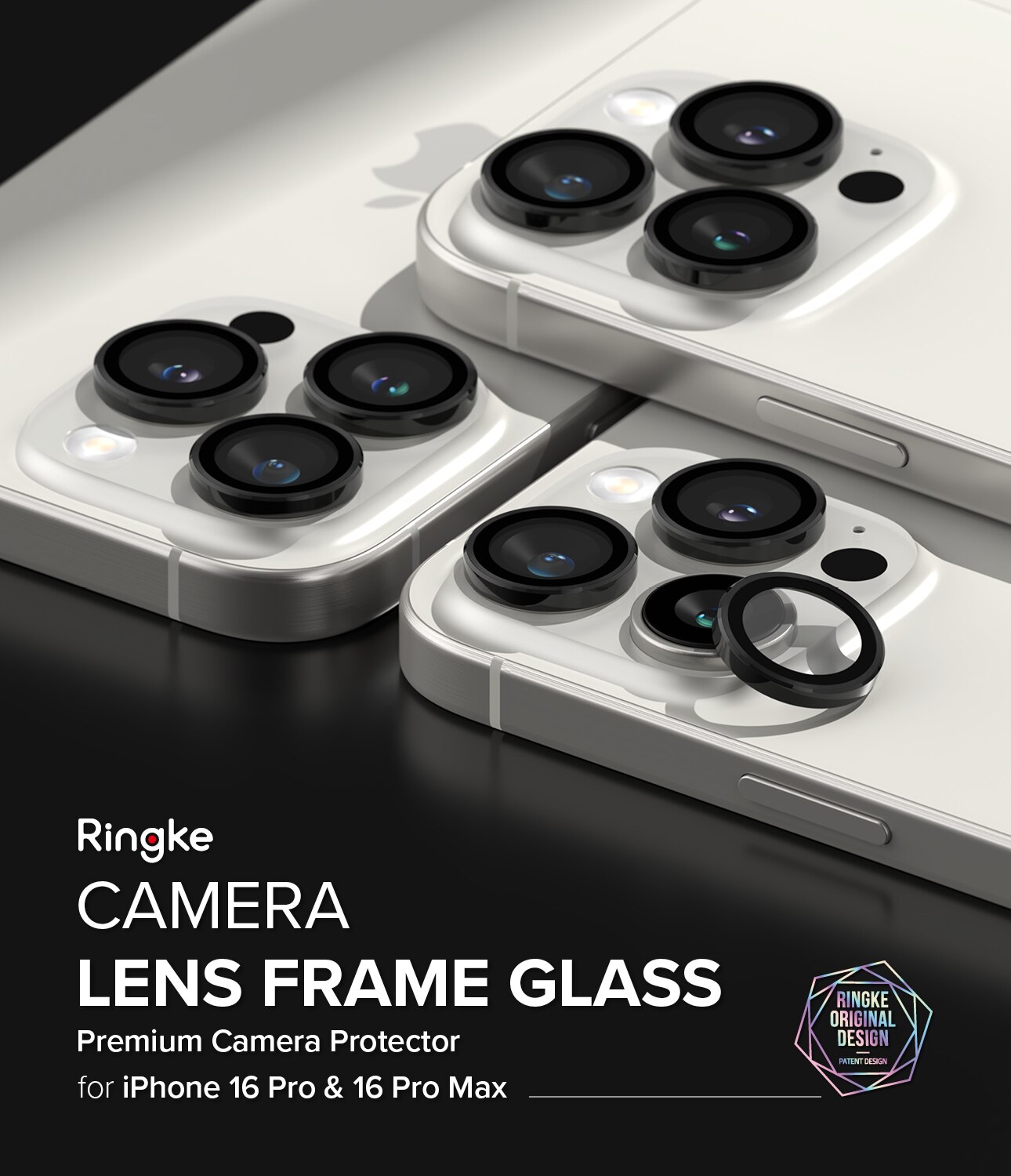 Camera Lens Frame Glass (2 pezzi) iPhone 16 Pro Black