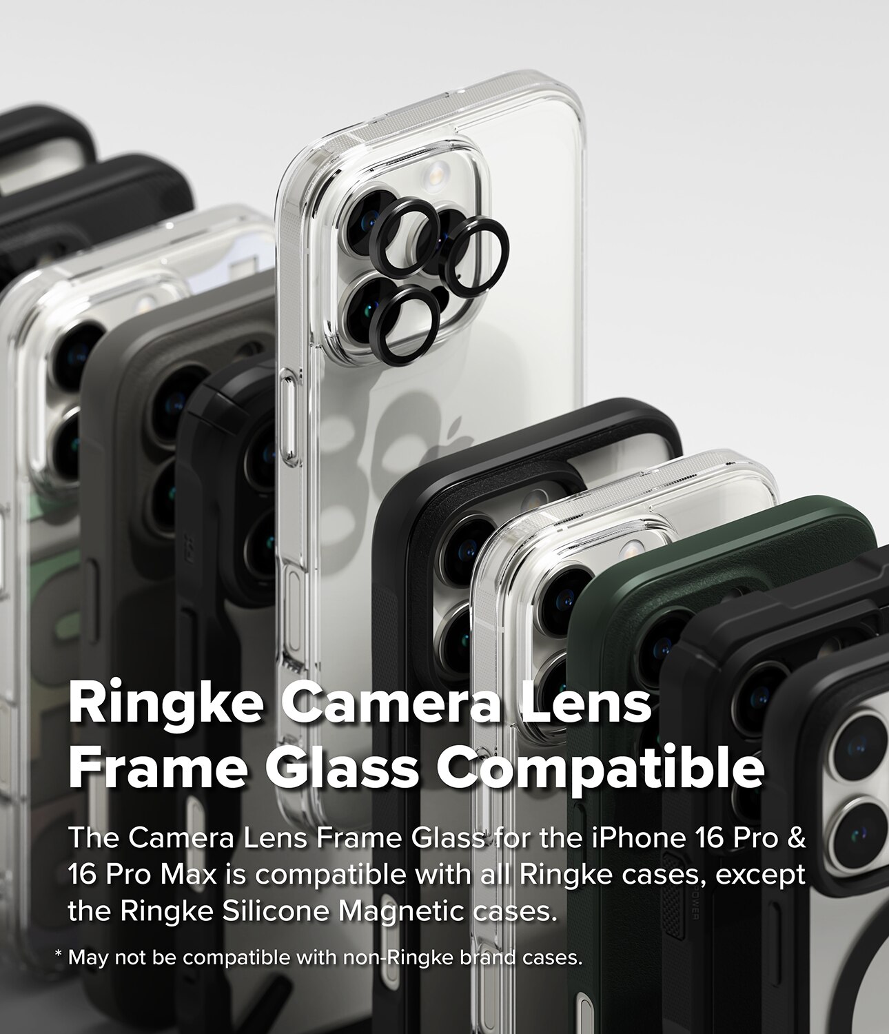 Camera Lens Frame Glass (2 pezzi) iPhone 16 Pro Max Black