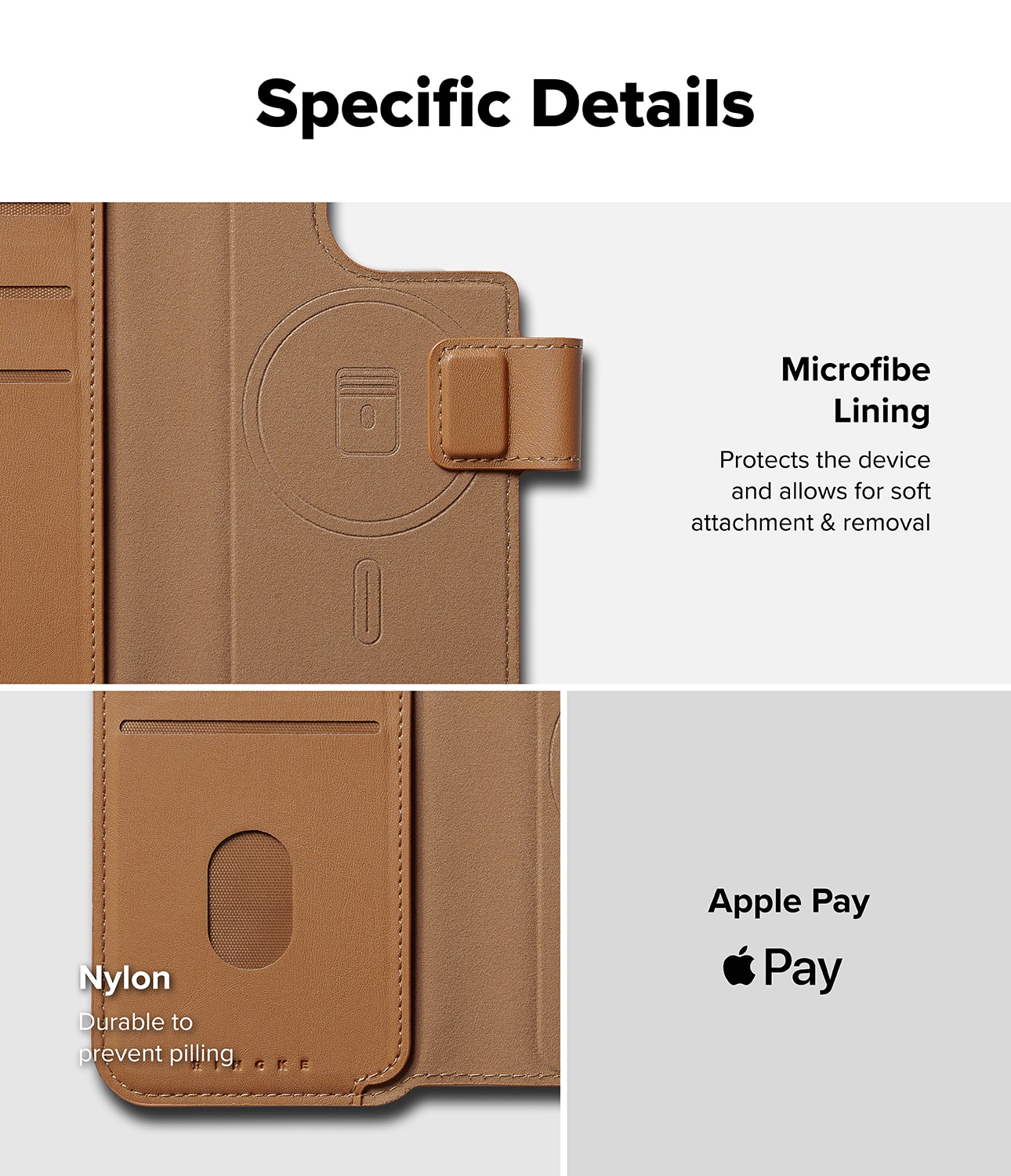 Folio Wallet Magnetic iPhone 15 Brown