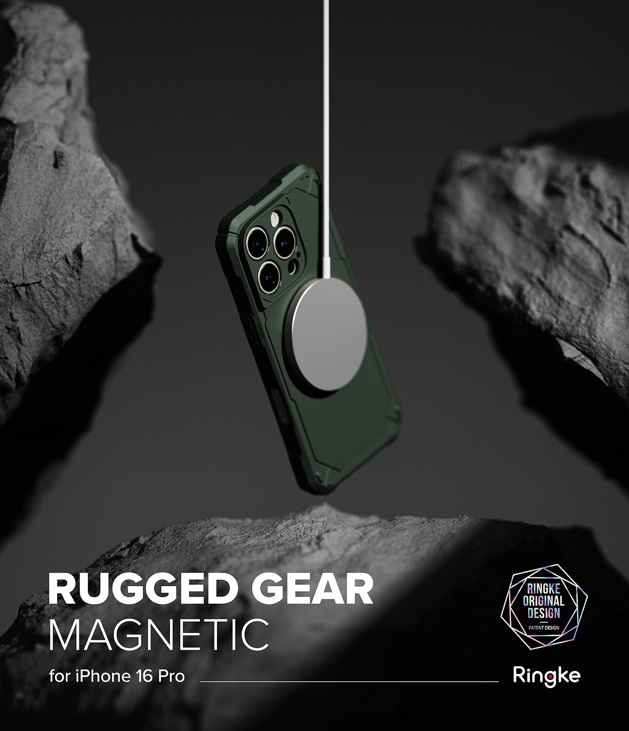 Rugged Gear Magnetic Cover iPhone 16 Pro Dark Green