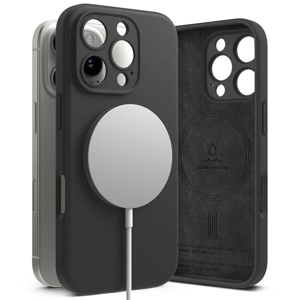 Silicone Magnetic Cover iPhone 16 Pro Black