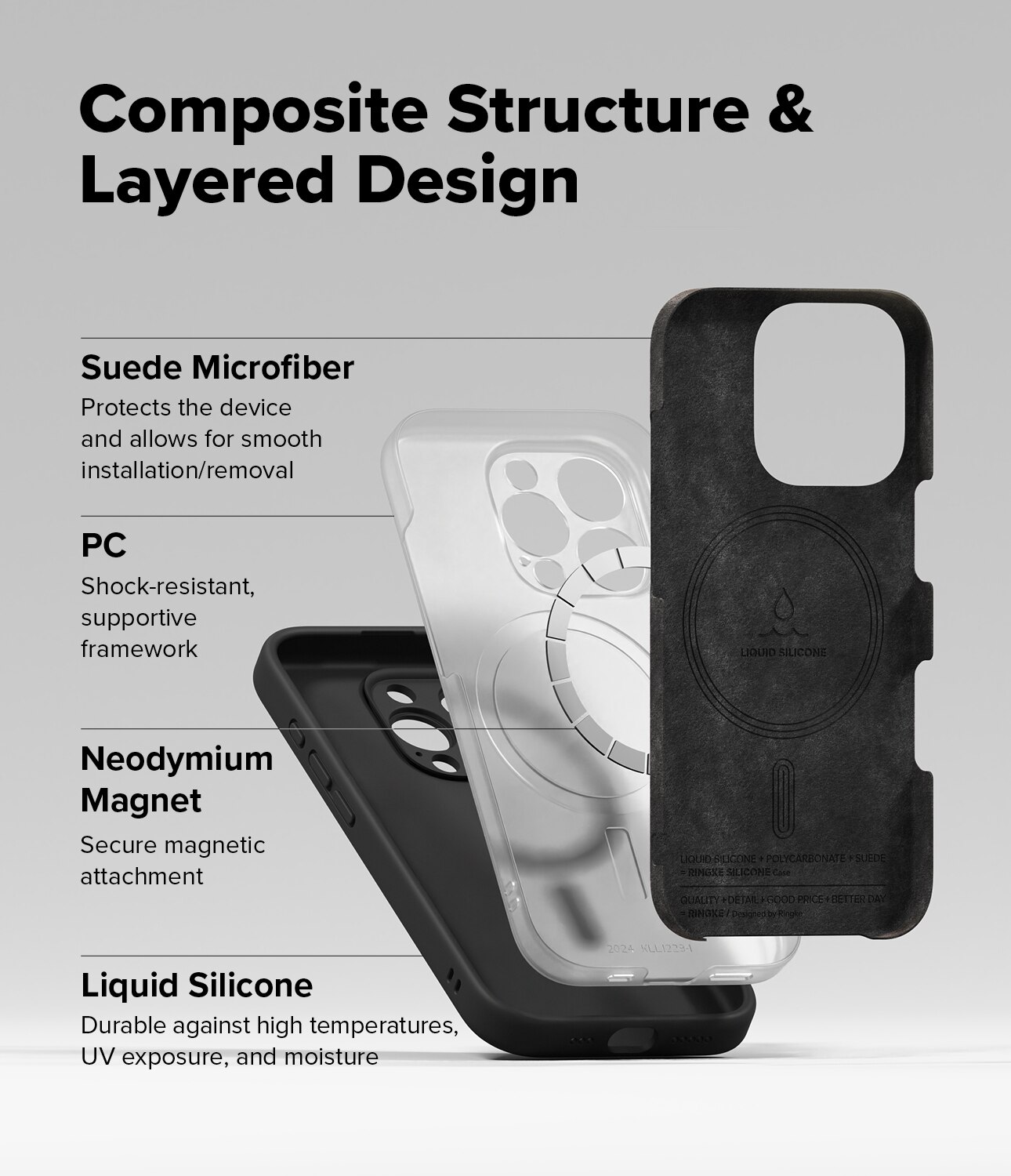 Silicone Magnetic Cover iPhone 16 Pro Black