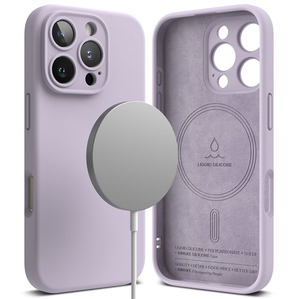 Silicone Magnetic Cover iPhone 16 Pro Max Light Purple