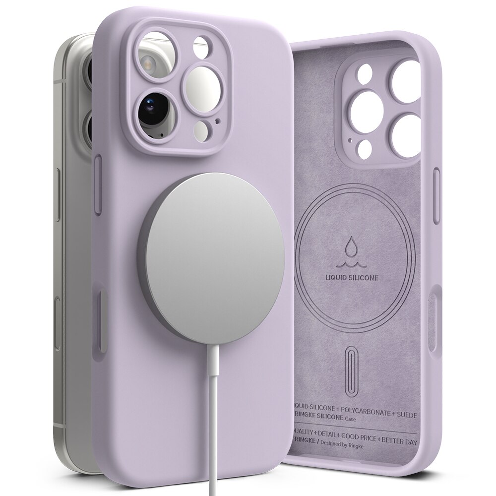 Silicone Magnetic Cover iPhone 16 Pro Max Light Purple