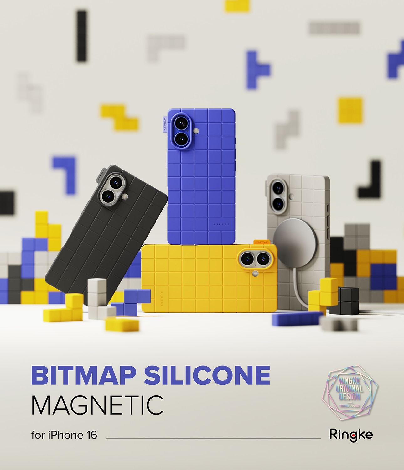 Bitmap Silicone Magnetic Cover iPhone 16 Black