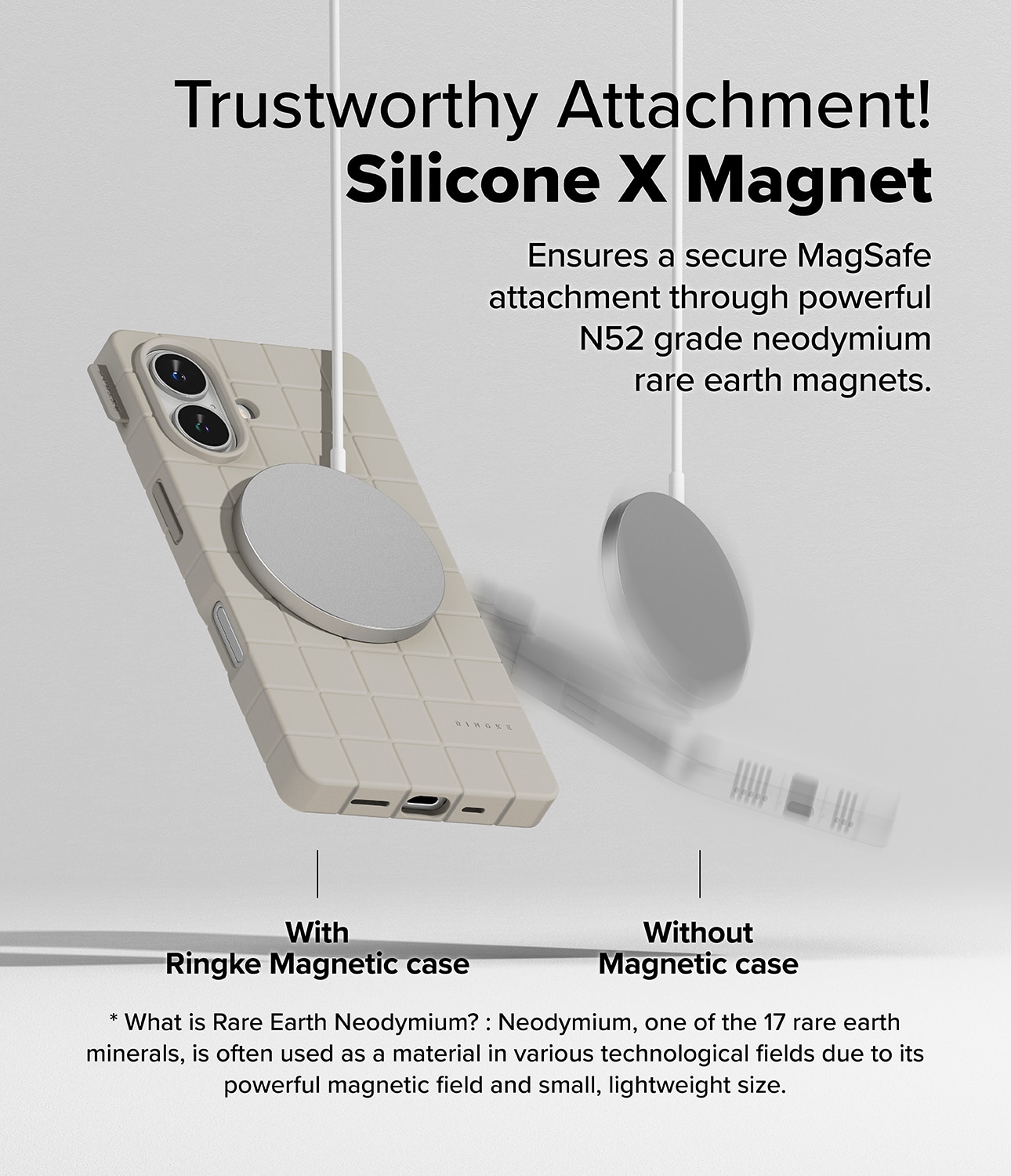 Bitmap Silicone Magnetic Cover iPhone 16 Stone