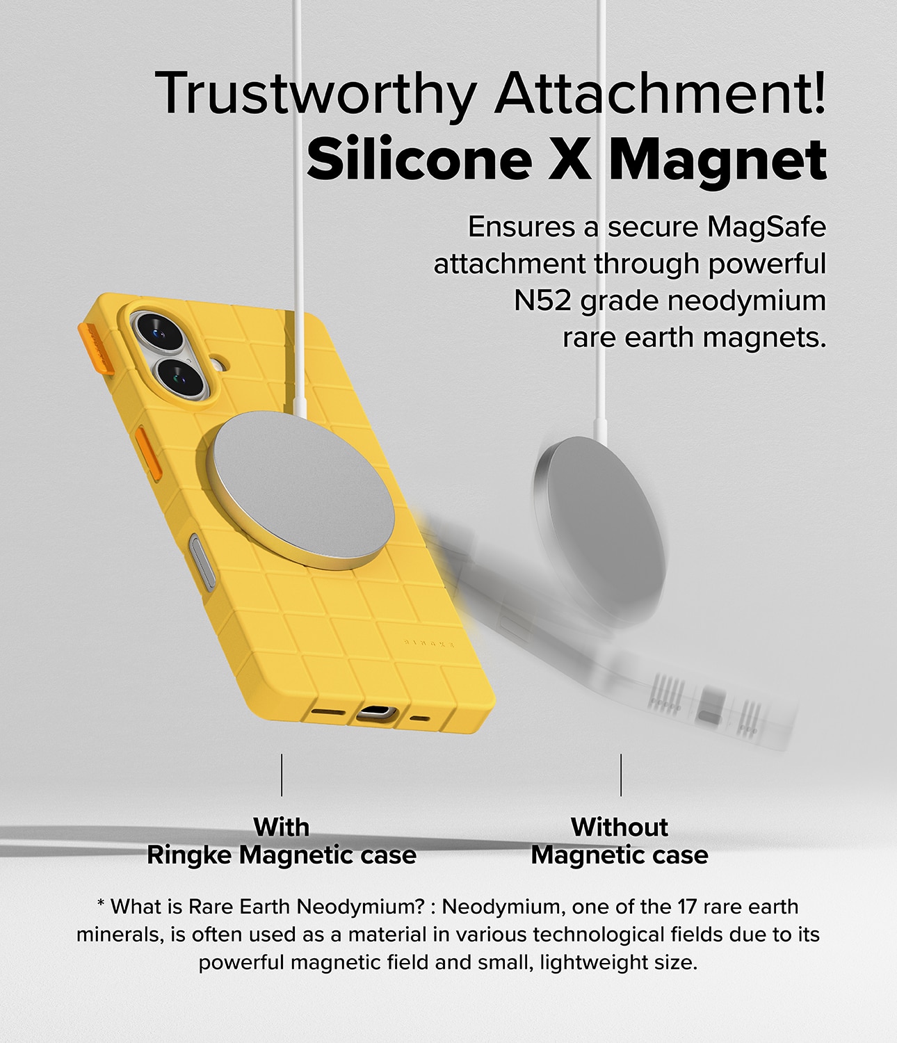 Bitmap Silicone Magnetic Cover iPhone 16 Yellow