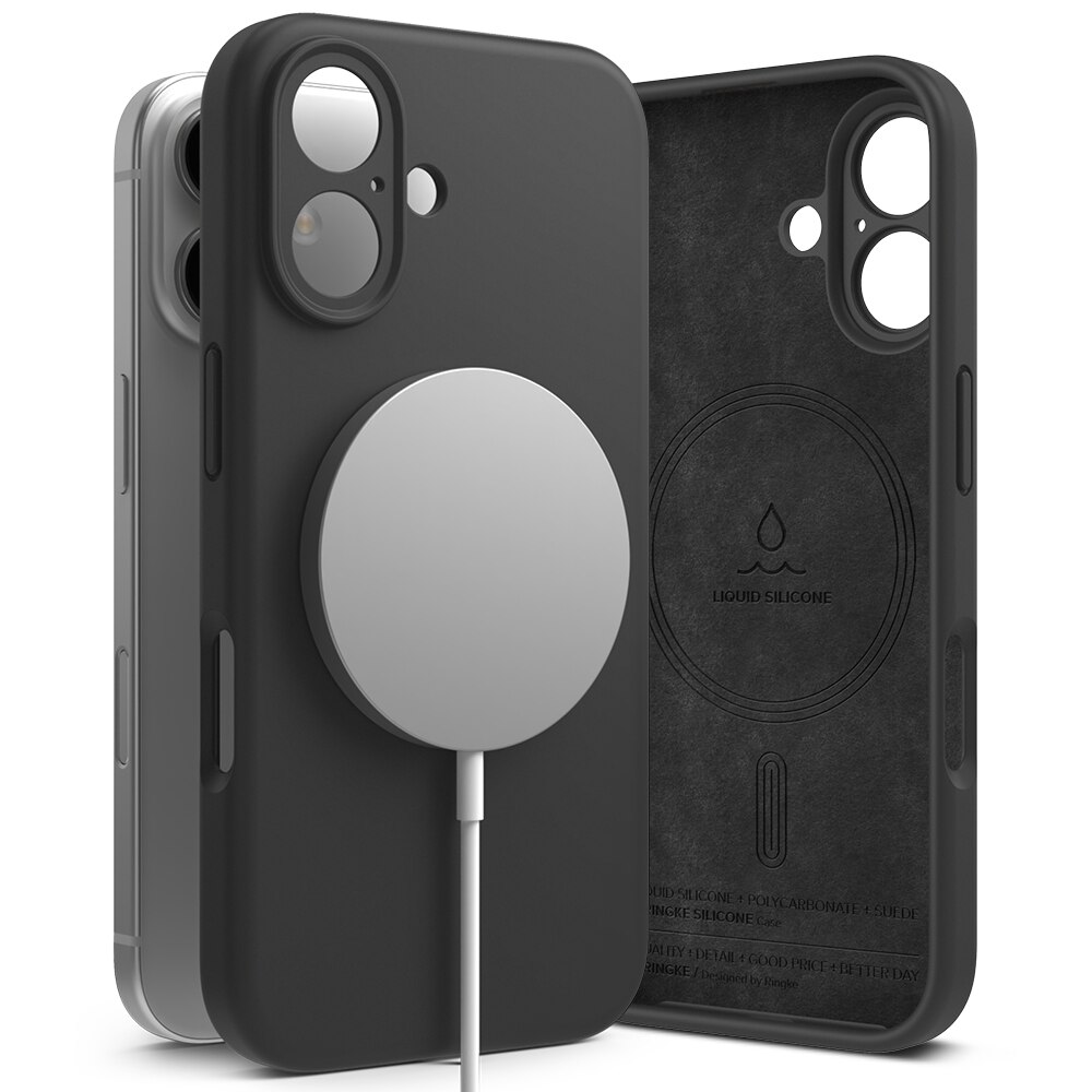 Silicone Magnetic Cover iPhone 16 Black