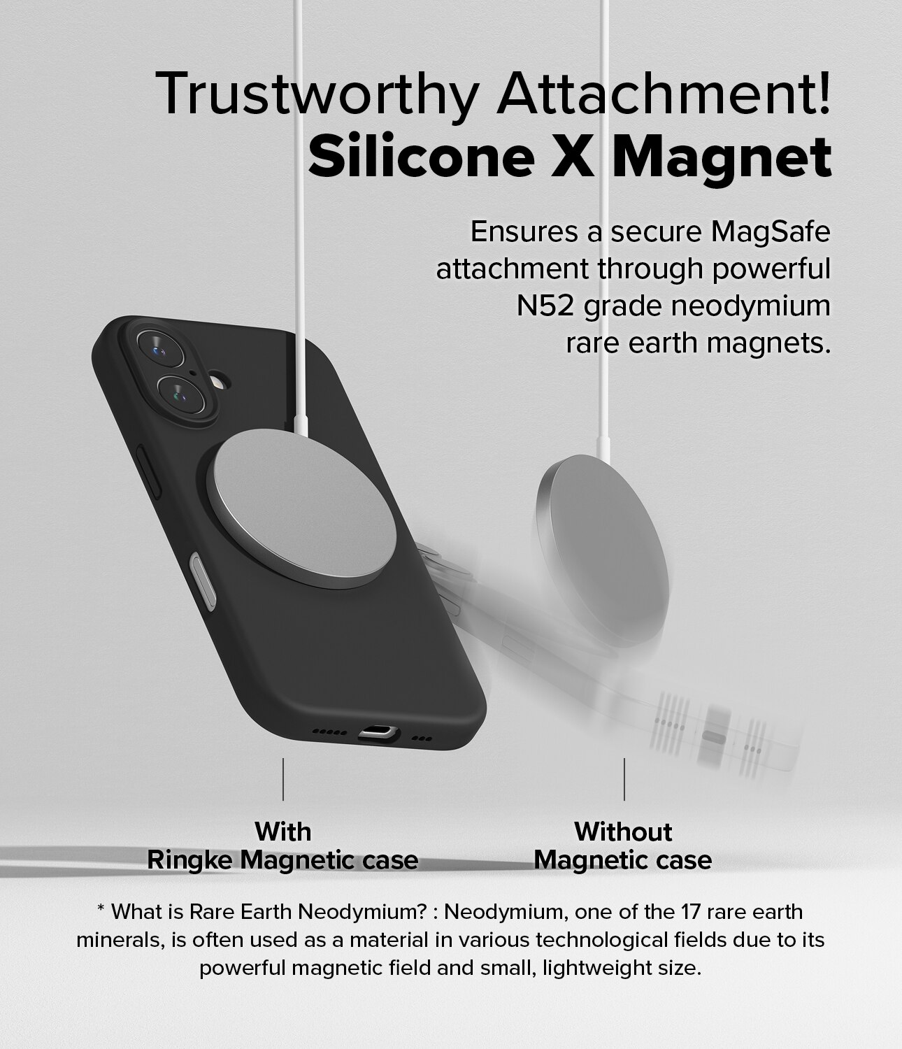 Silicone Magnetic Cover iPhone 16 Black