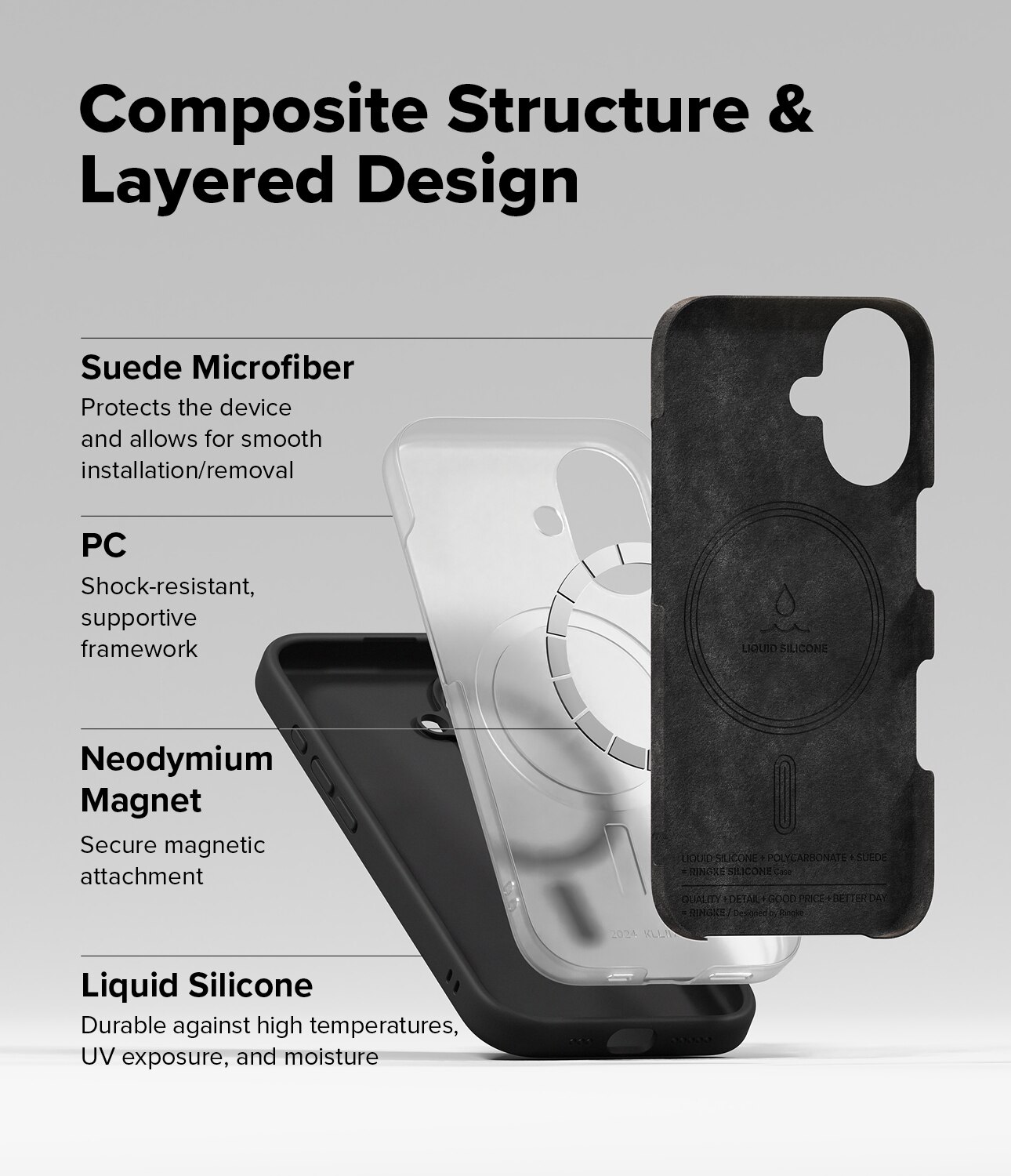 Silicone Magnetic Cover iPhone 16 Black