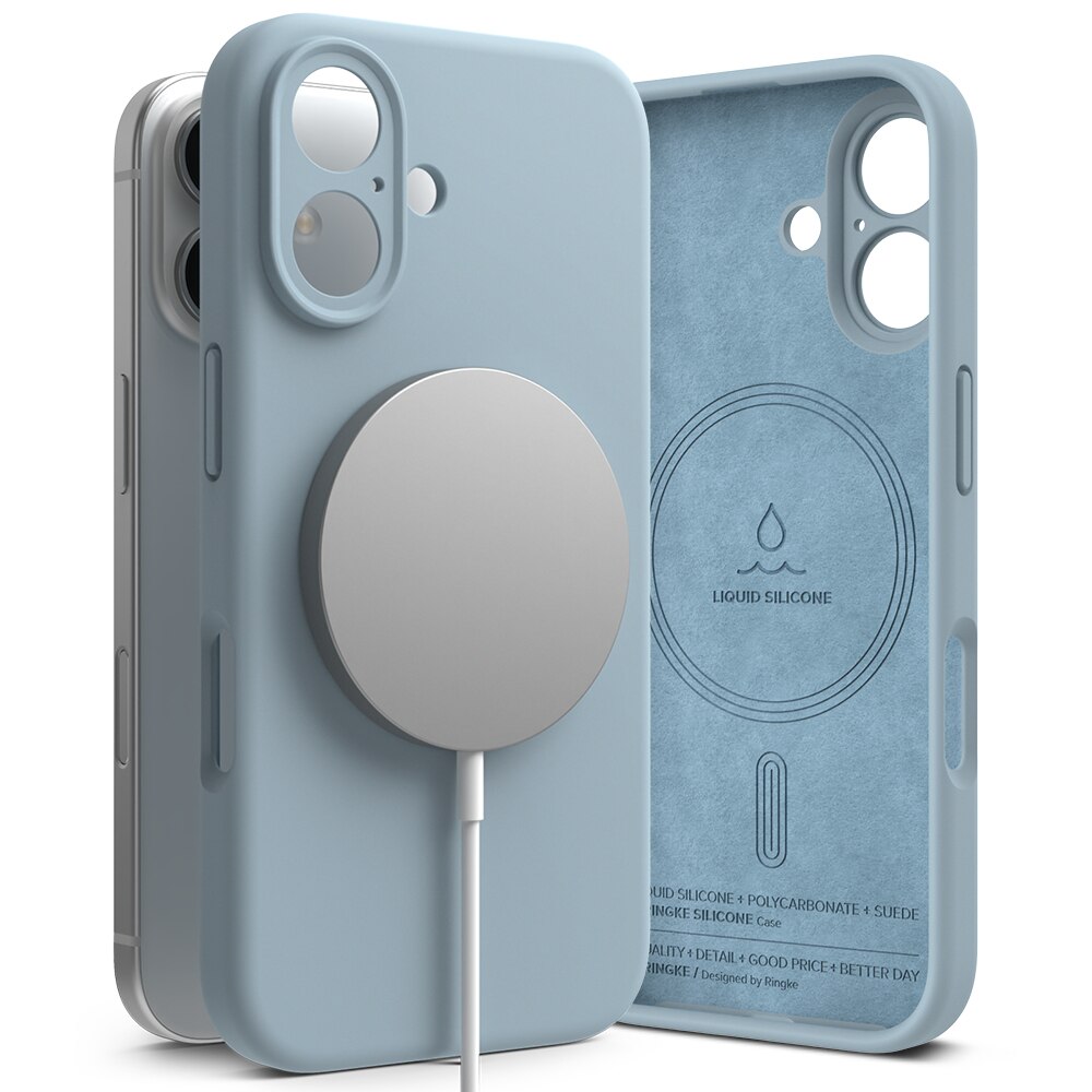 Silicone Magnetic Cover iPhone 16 Blue