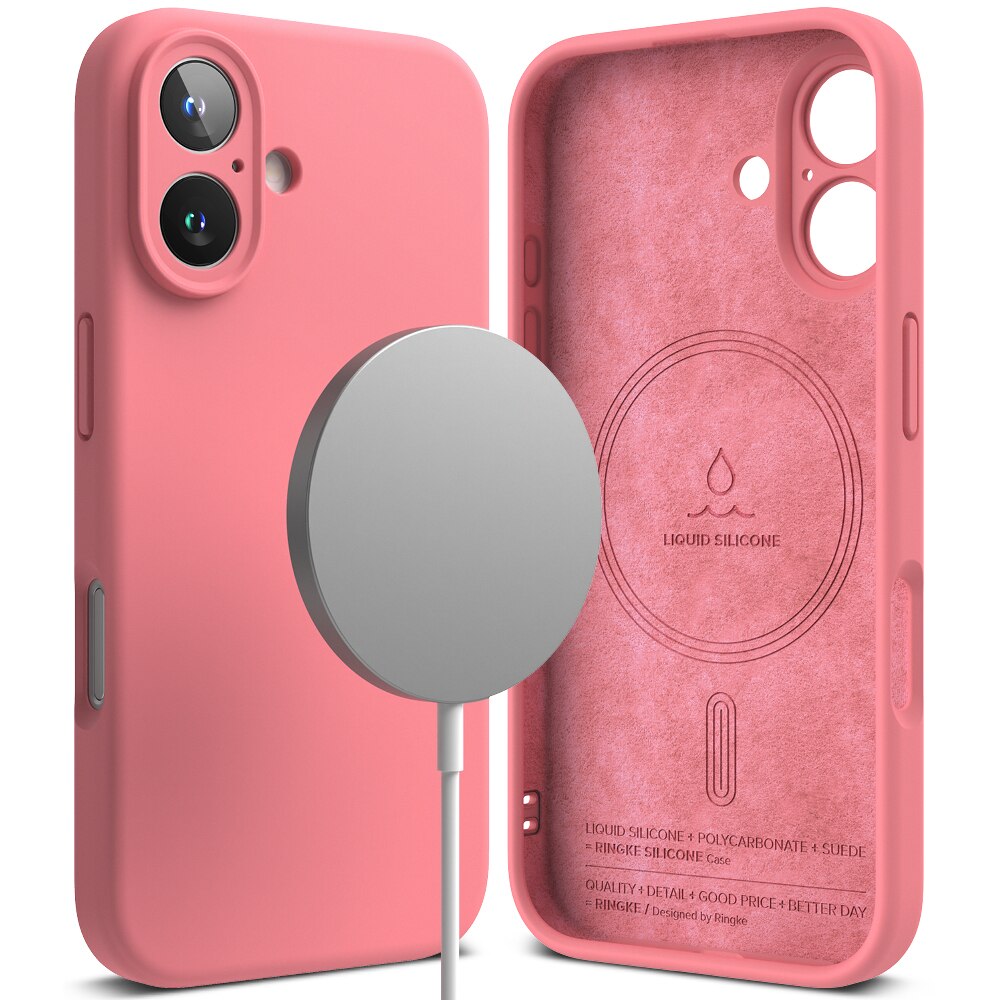 Silicone Magnetic Cover iPhone 16 Pink