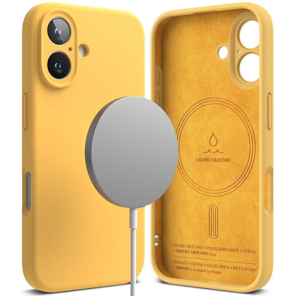 Silicone Magnetic Cover iPhone 16 Yellow