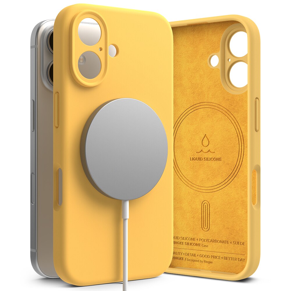 Silicone Magnetic Cover iPhone 16 Yellow