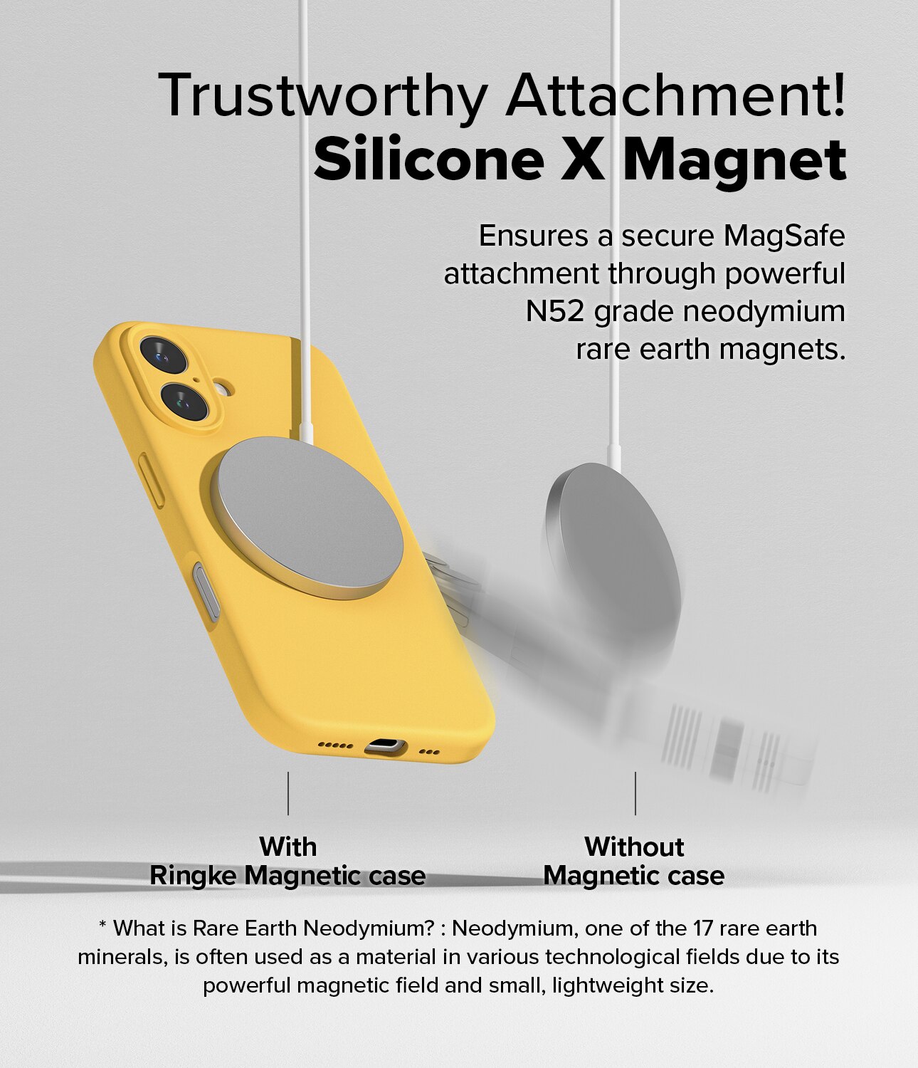 Silicone Magnetic Cover iPhone 16 Yellow