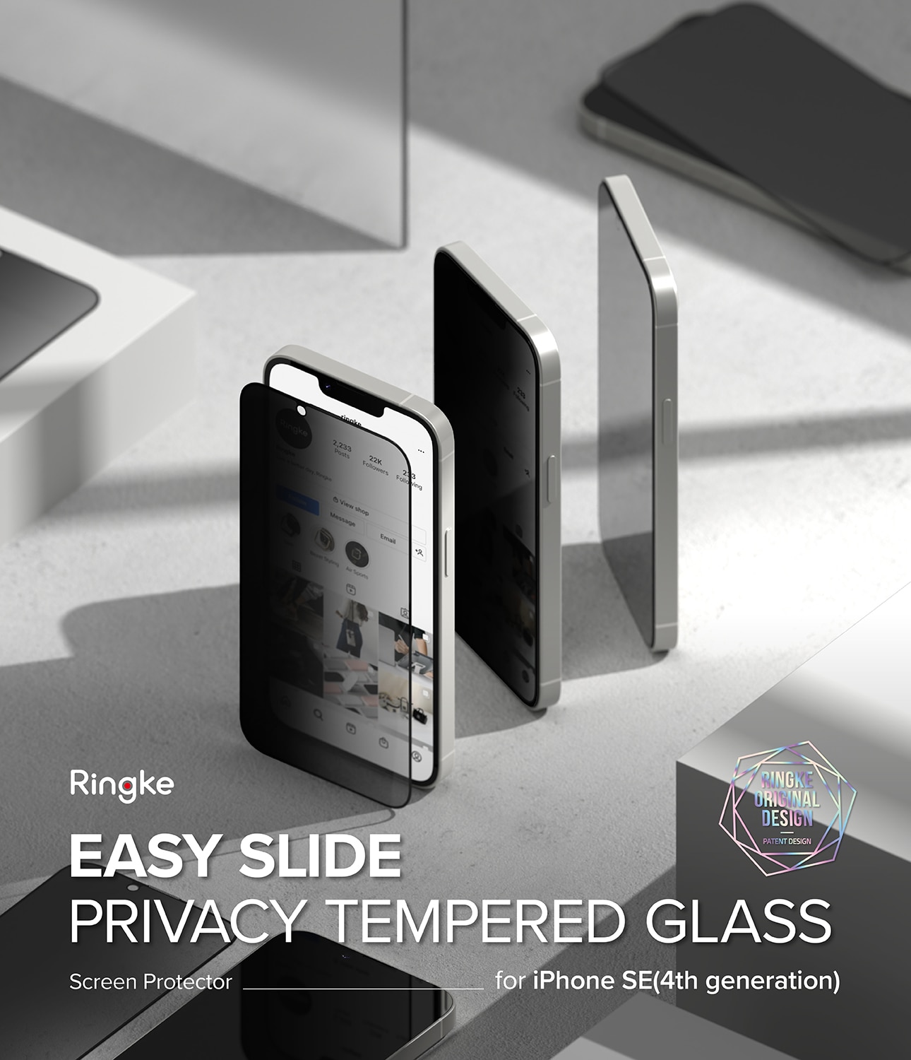 Easy Slide Privacy Glass (2 pezzi) iPhone SE 4