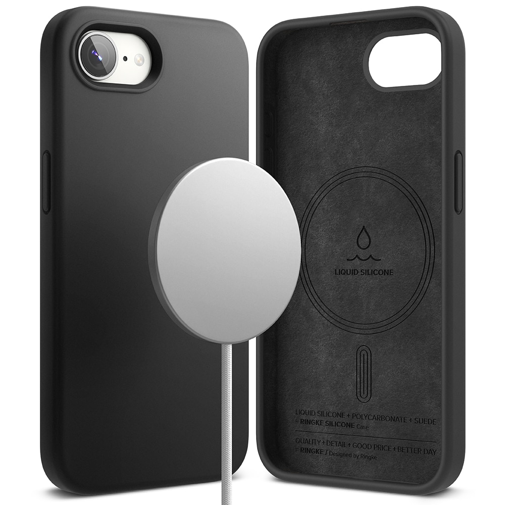 Silicone Magnetic Cover iPhone SE 4 Black