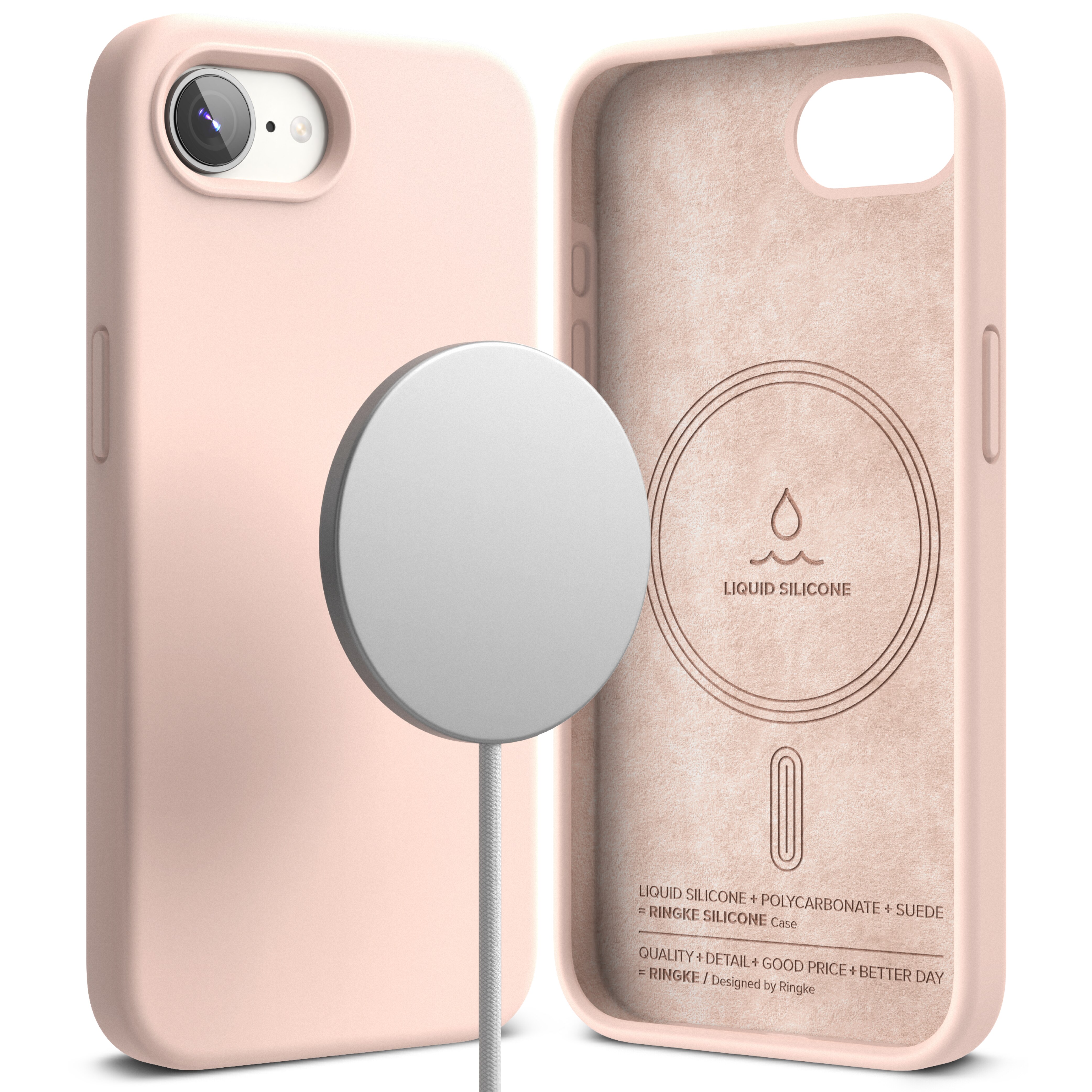 Silicone Magnetic Cover iPhone SE 4 Pink Sand