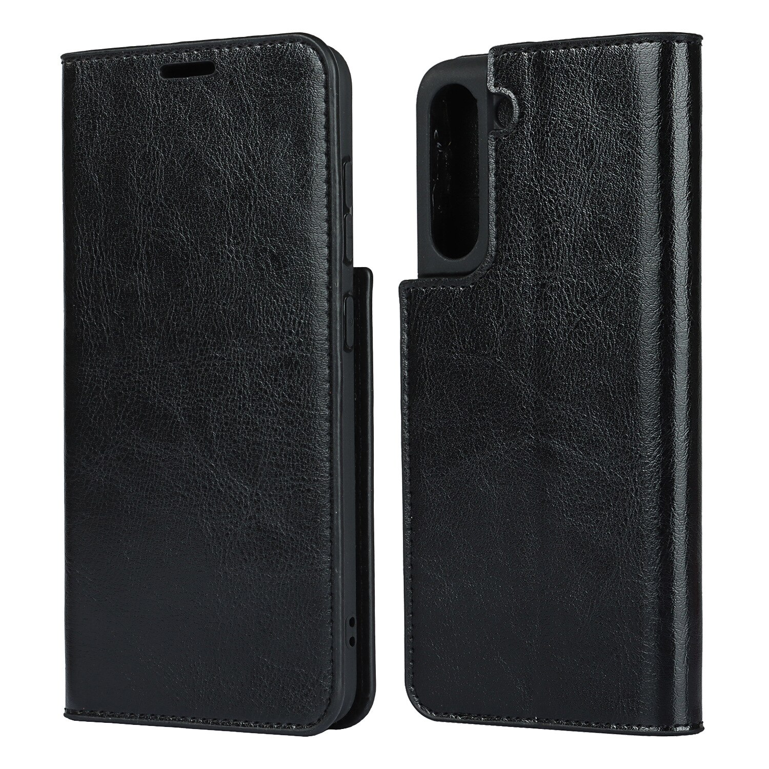 Cover Portafoglio in vera pelle Samsung Galaxy S21 nero