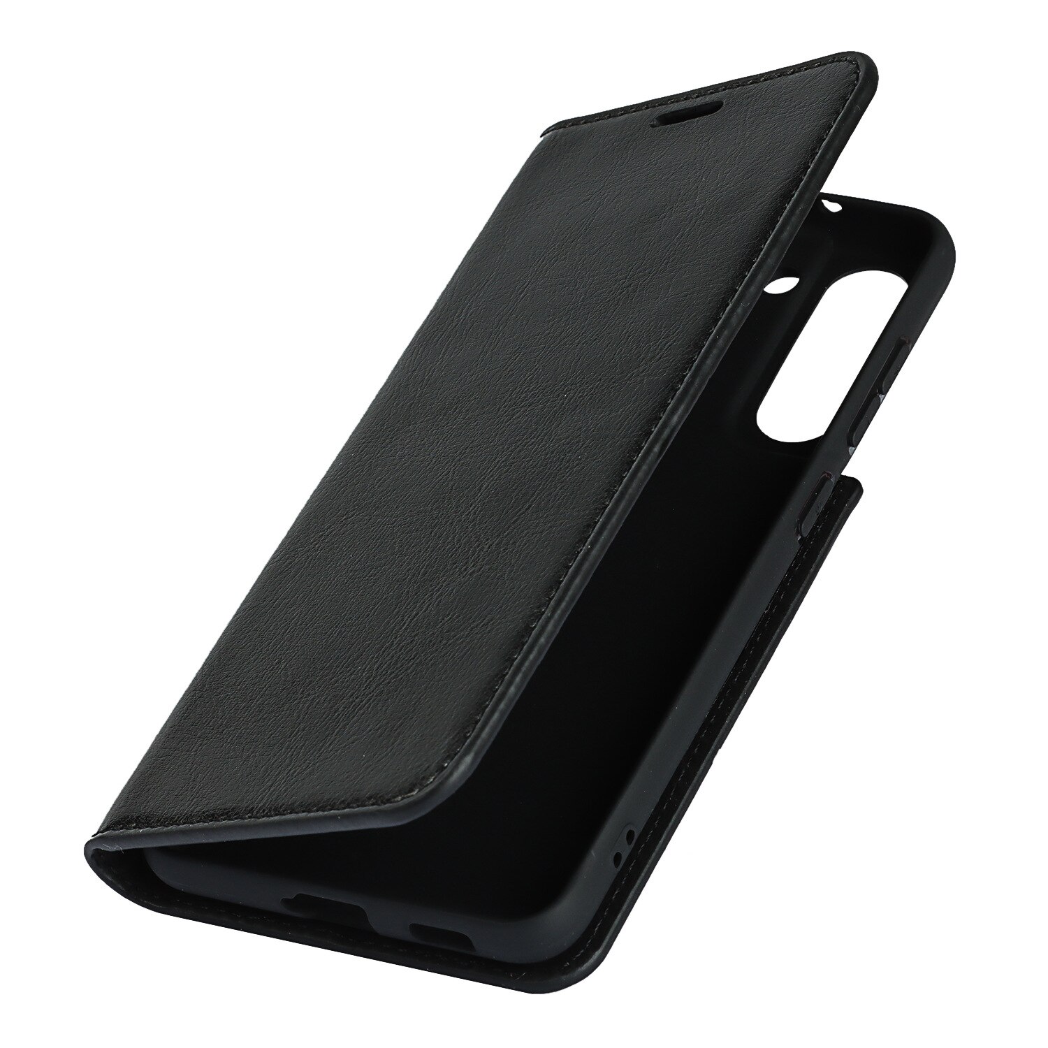 Cover Portafoglio in vera pelle Samsung Galaxy S21 nero