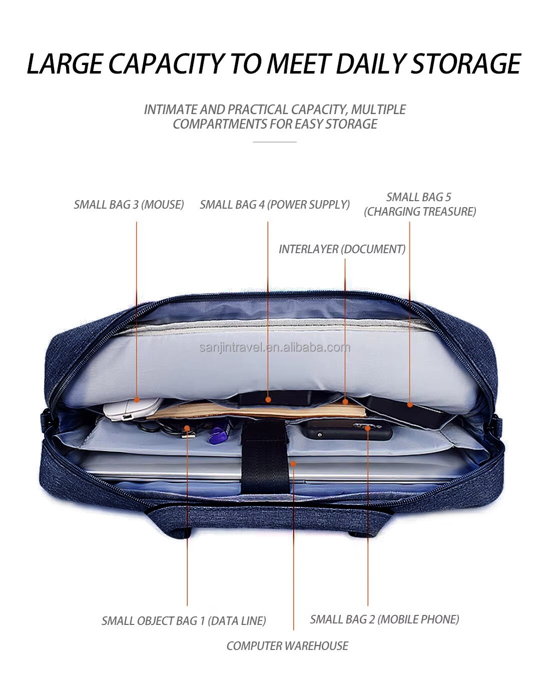 Borsa per laptop con tracolla up to 13,3" blu